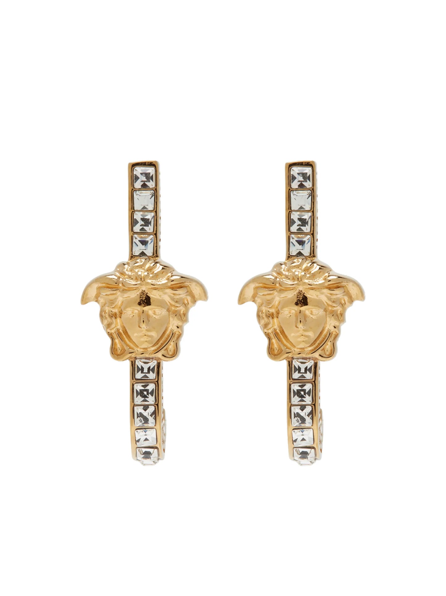 Medusa crystal-embellished huggie earrings