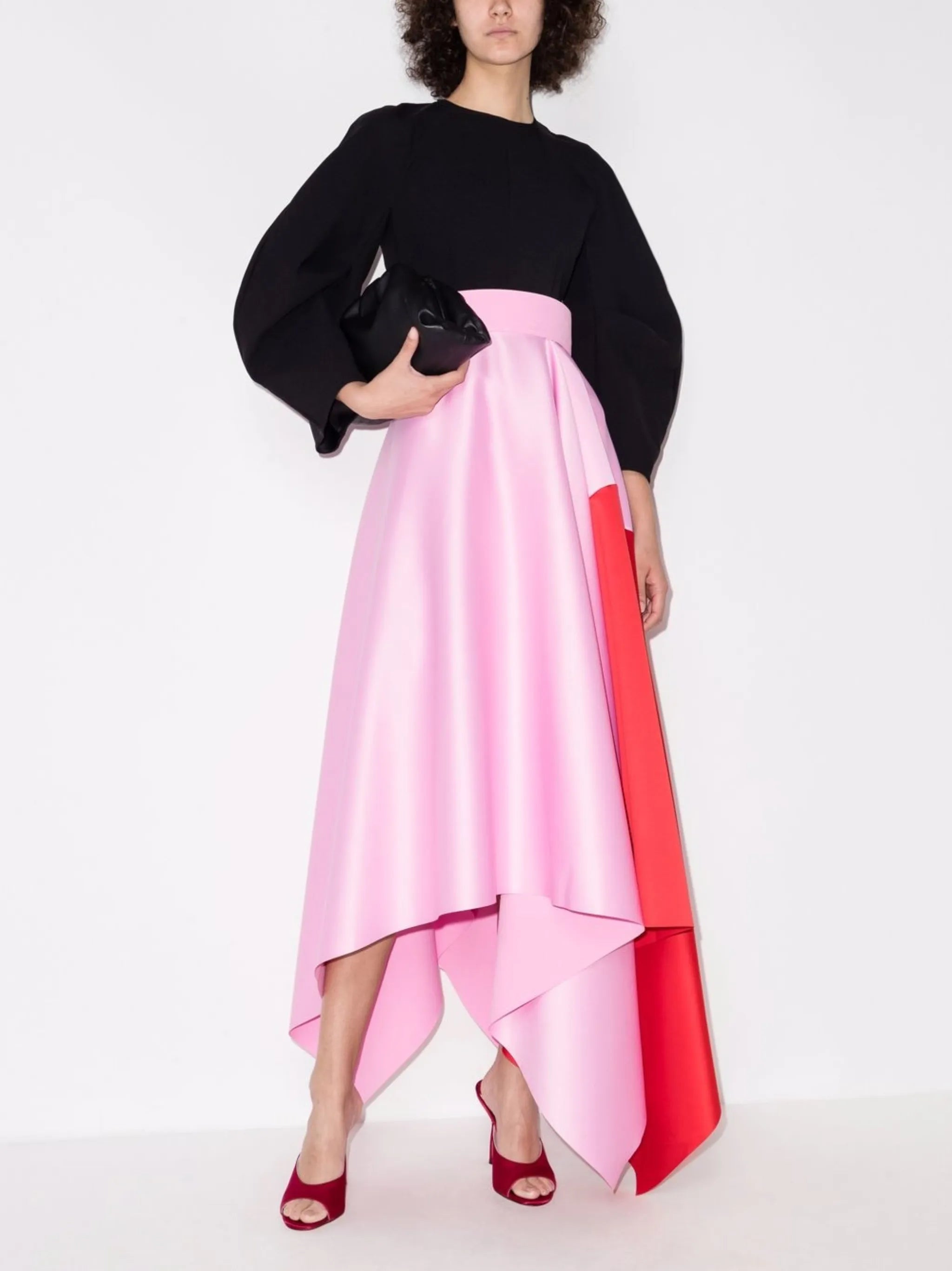 Quinn colour-block asymmetric dress