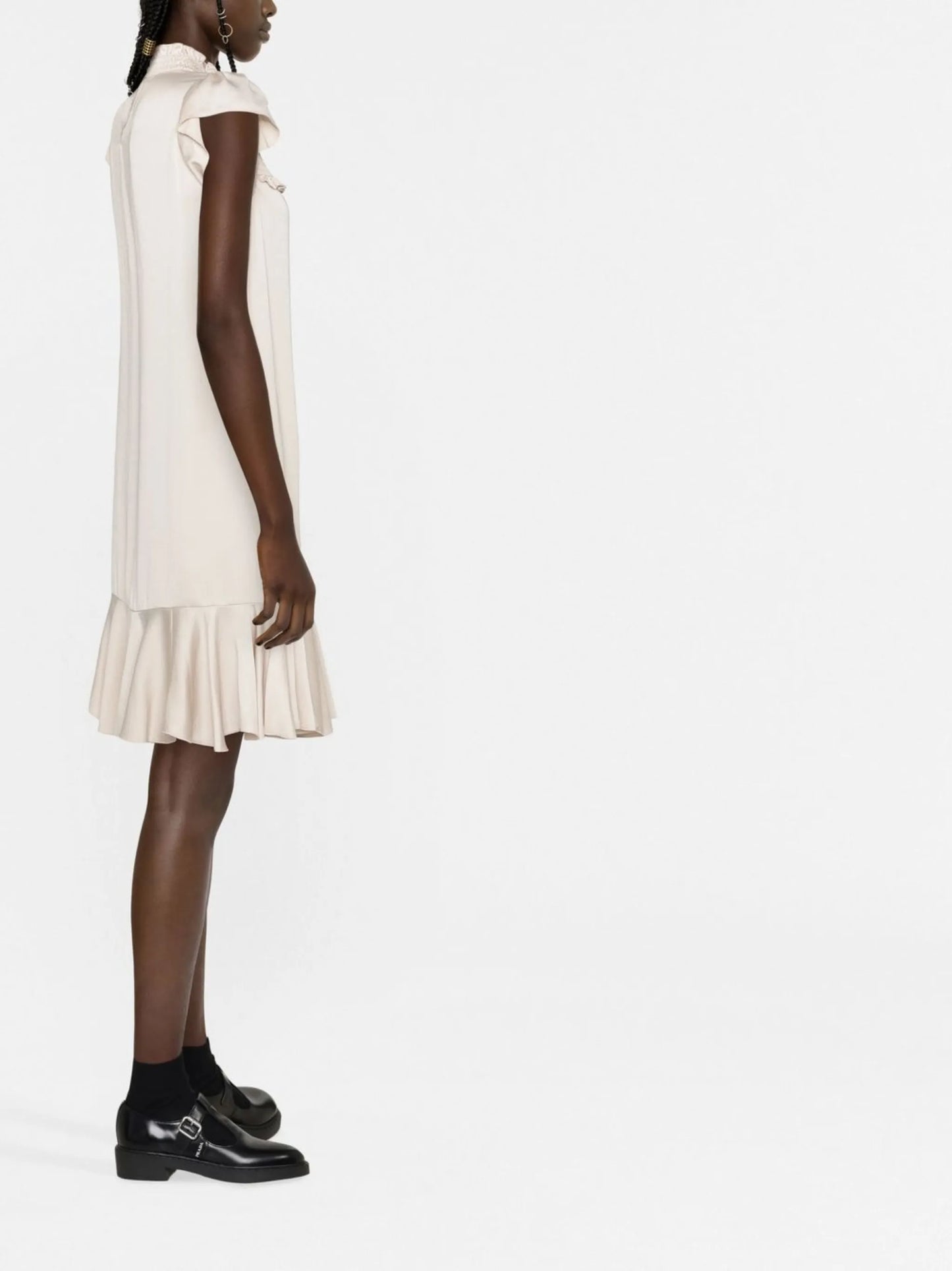 ruffled cocktail dress