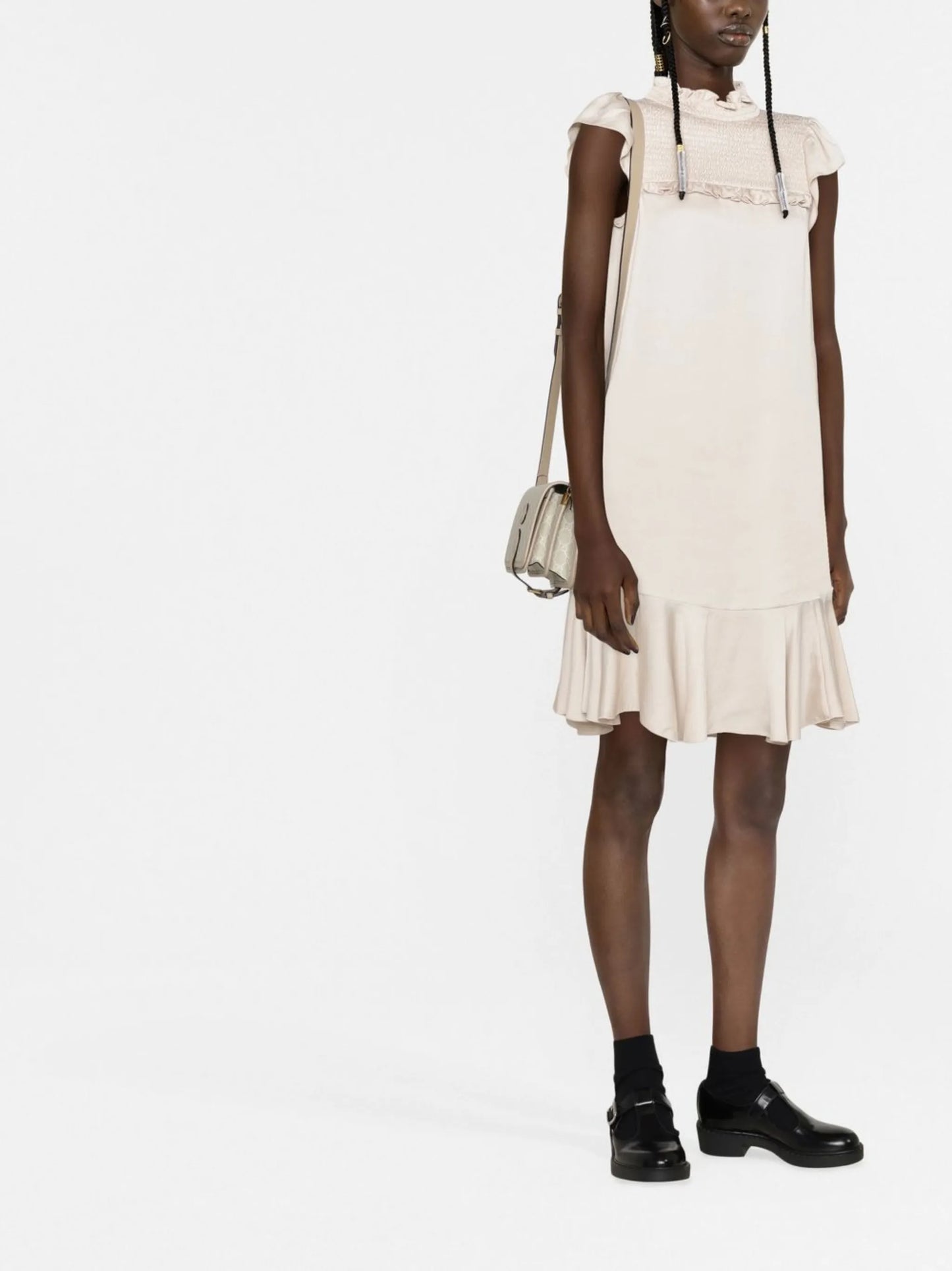 ruffled cocktail dress