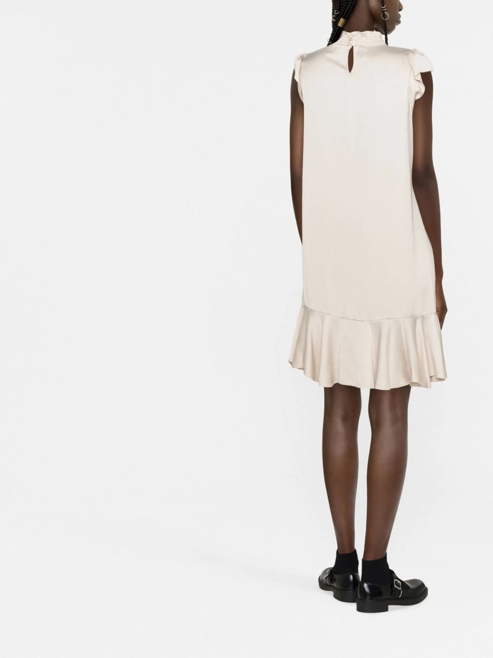 ruffled cocktail dress