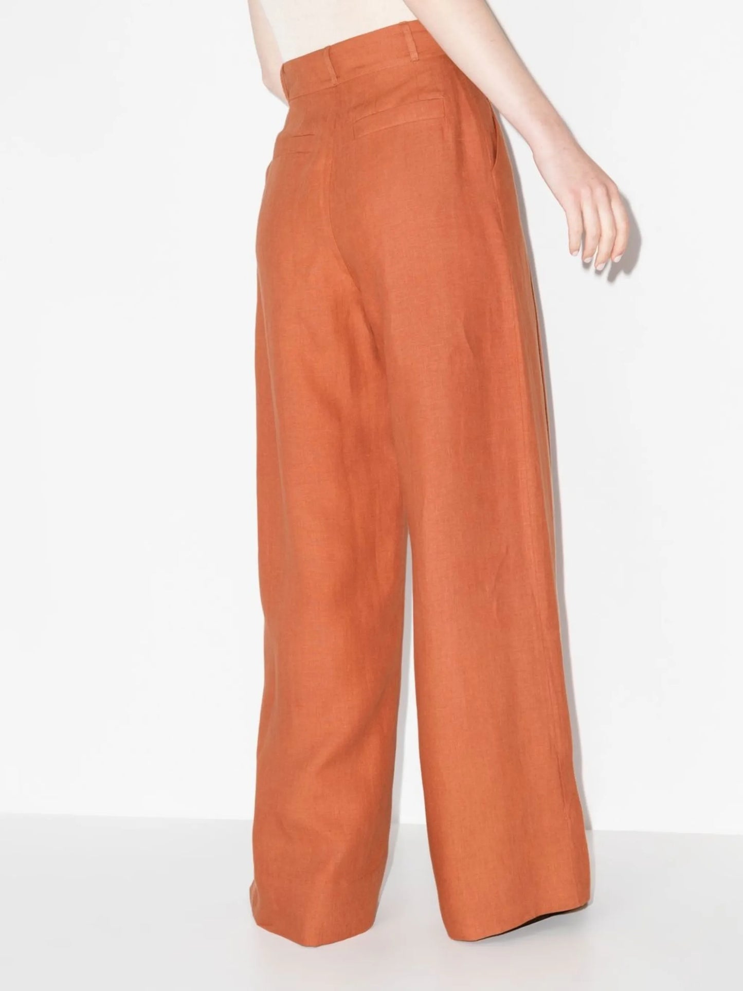 high-waisted wide-leg trousers