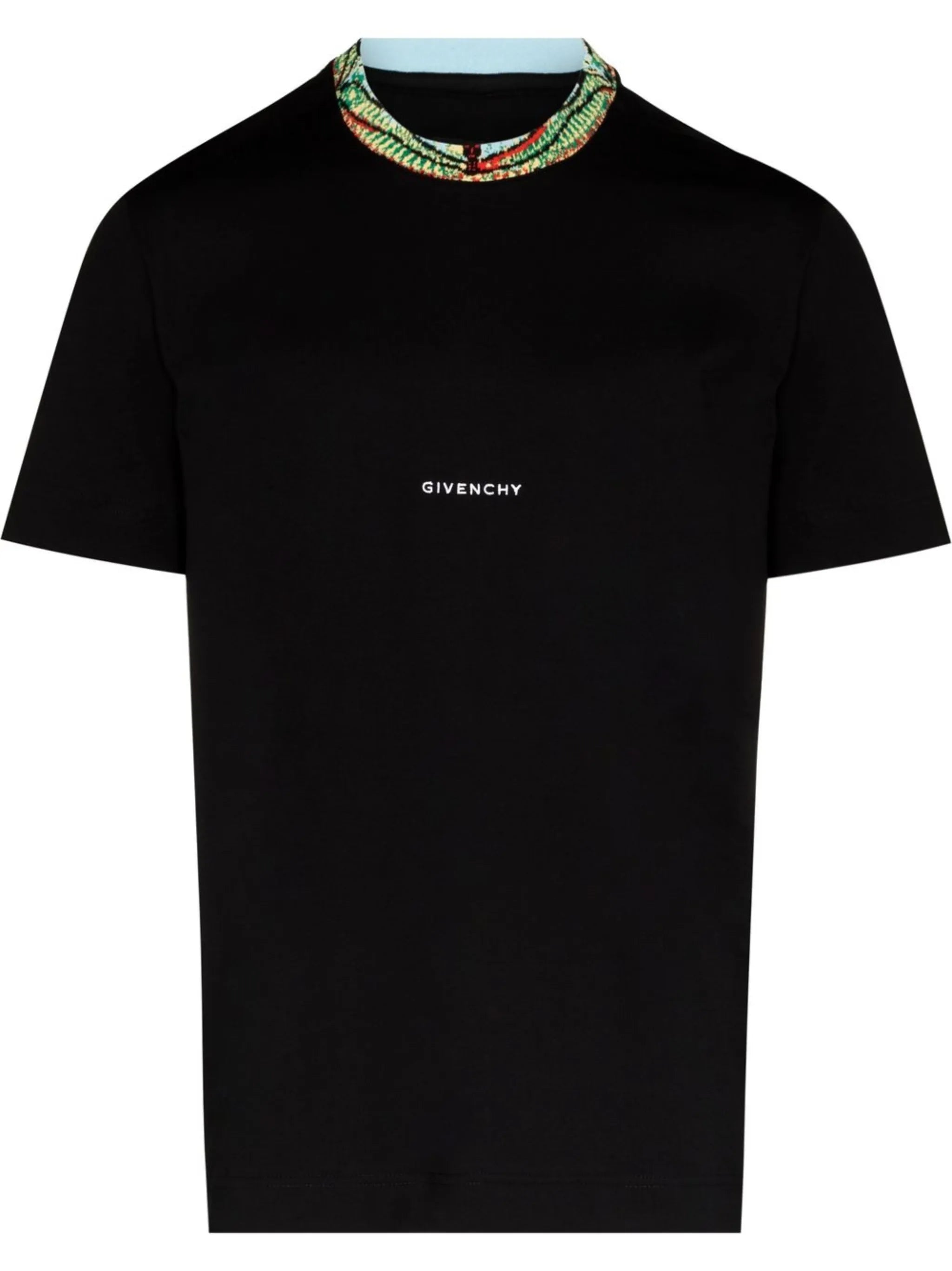 contrasting-collar short-sleeved T-shirt