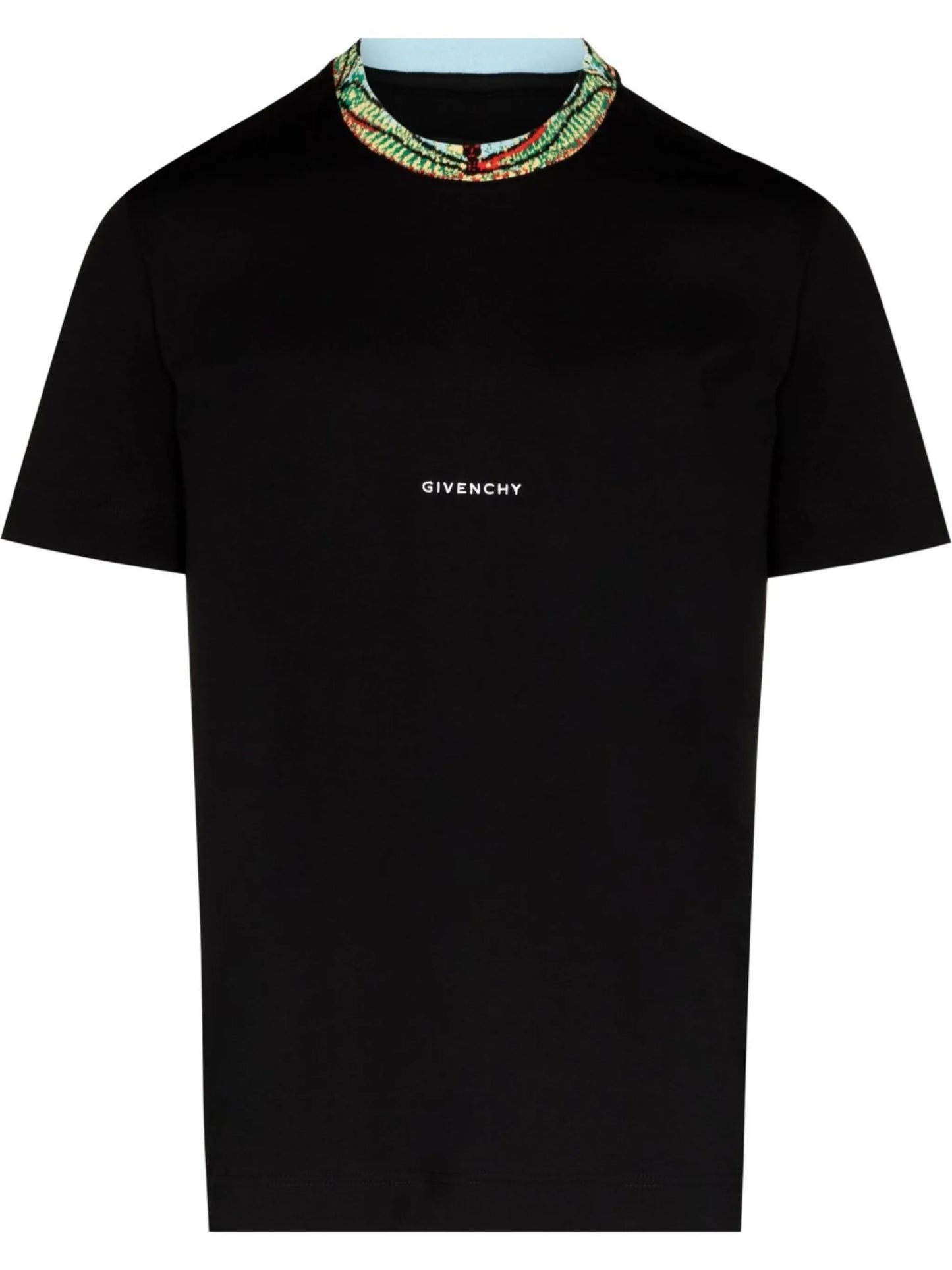 contrasting-collar short-sleeved T-shirt