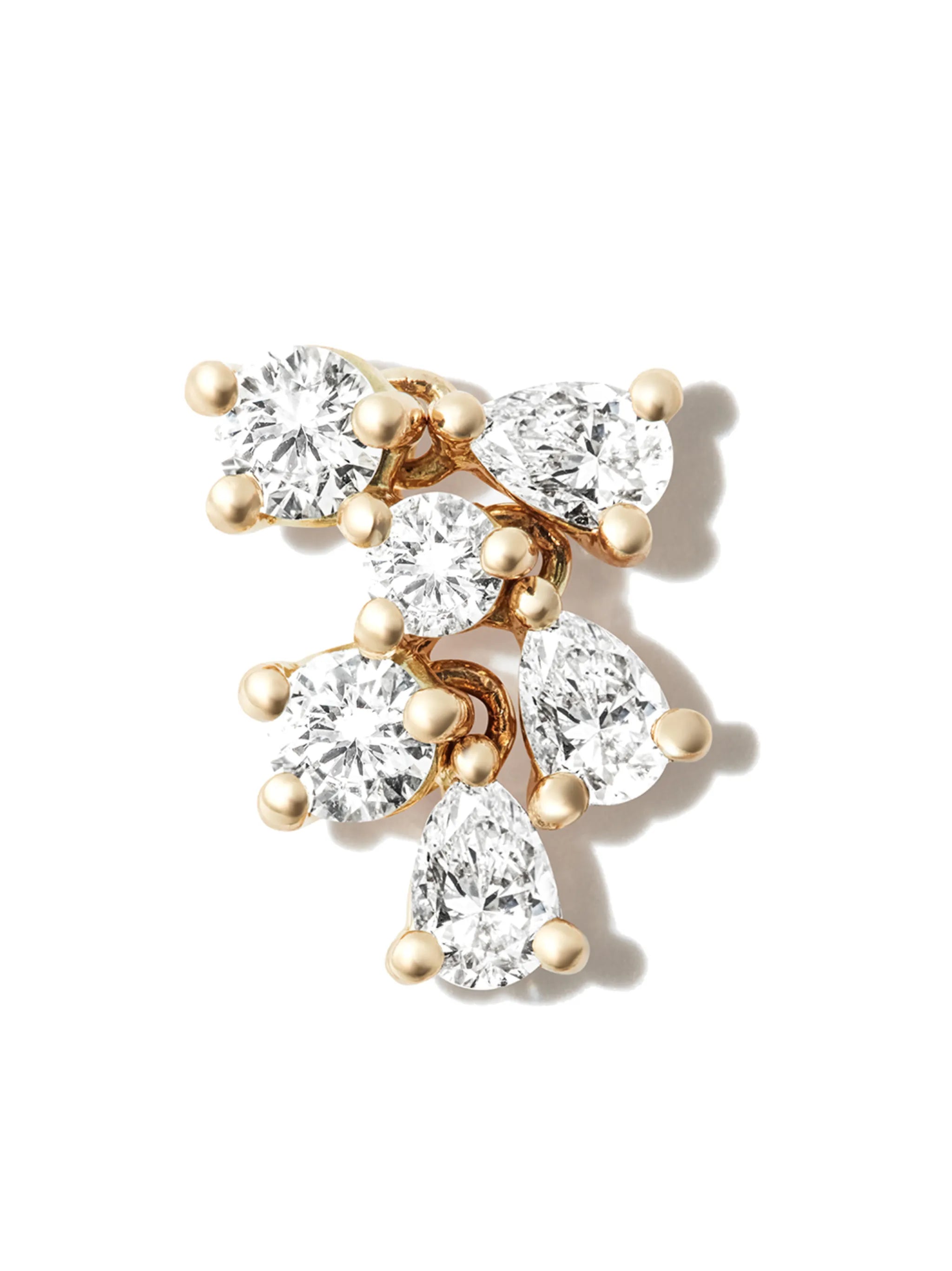 18kt yellow gold Dancing Diamond single stud earring