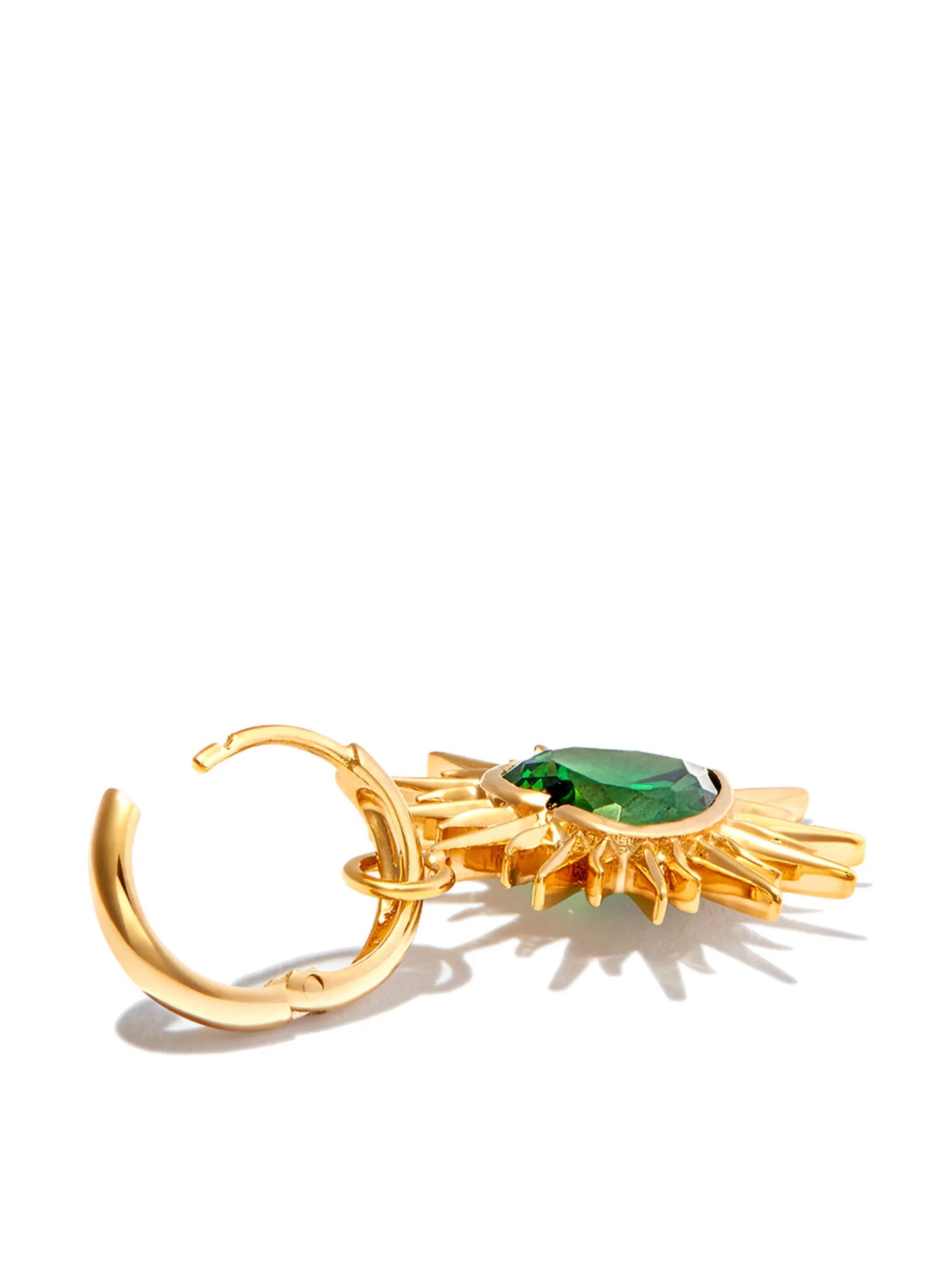 18kt yellow gold Flaming Heart quartz earring