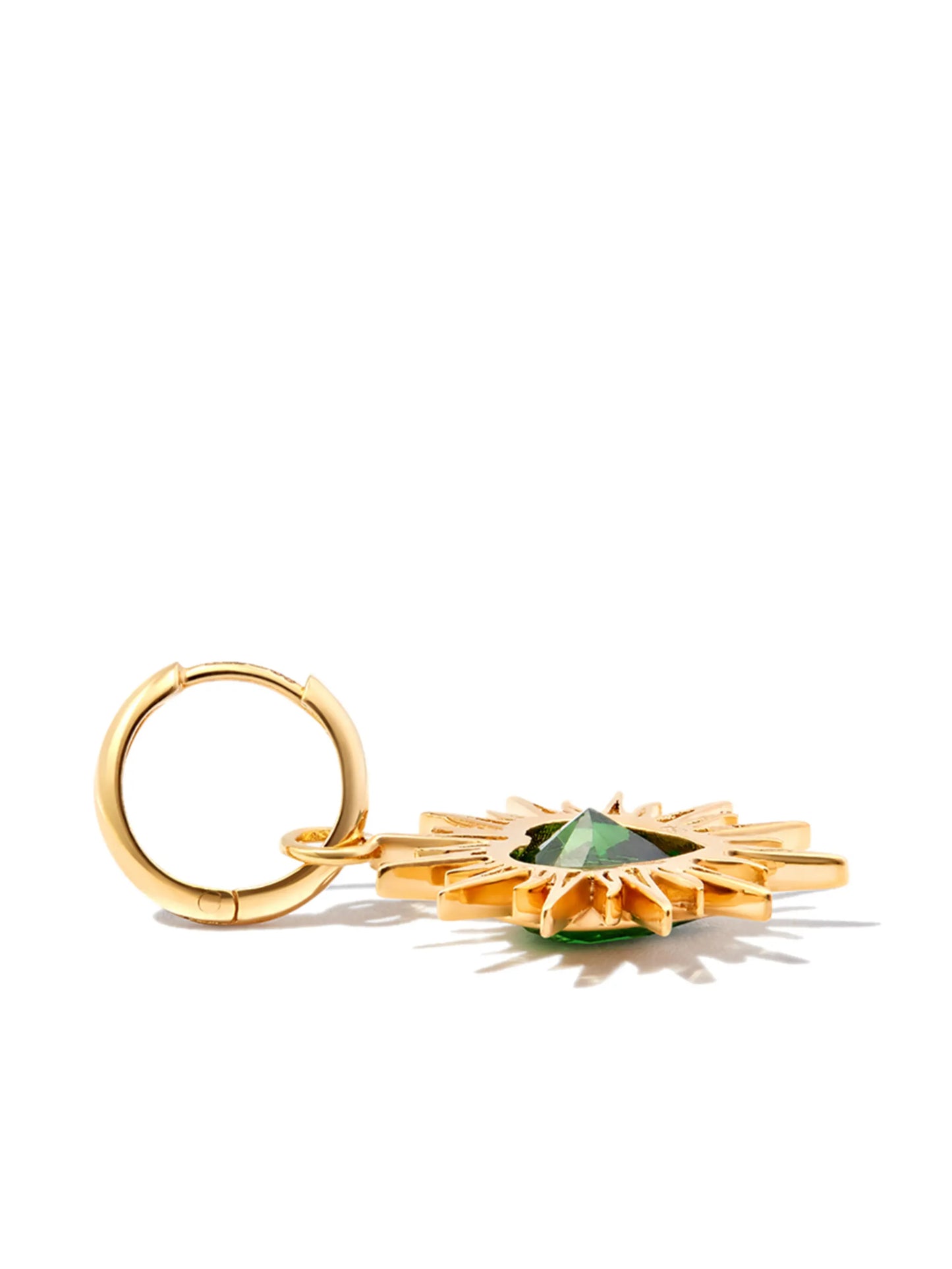 18kt yellow gold Flaming Heart quartz earring
