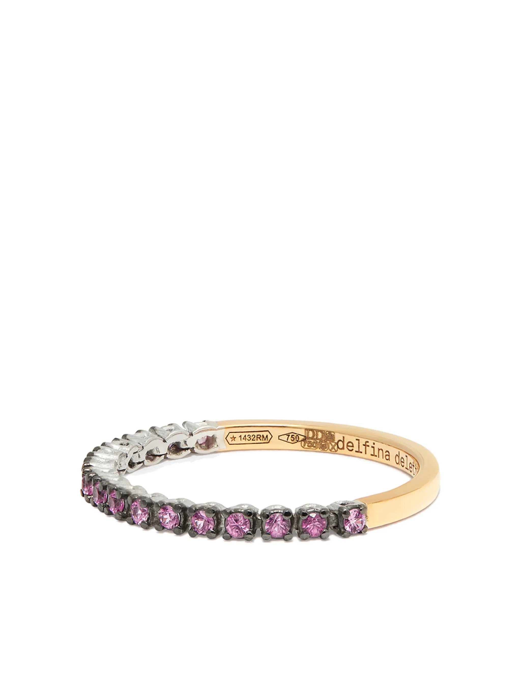 18kt yellow gold 1987 tennis sapphire ring