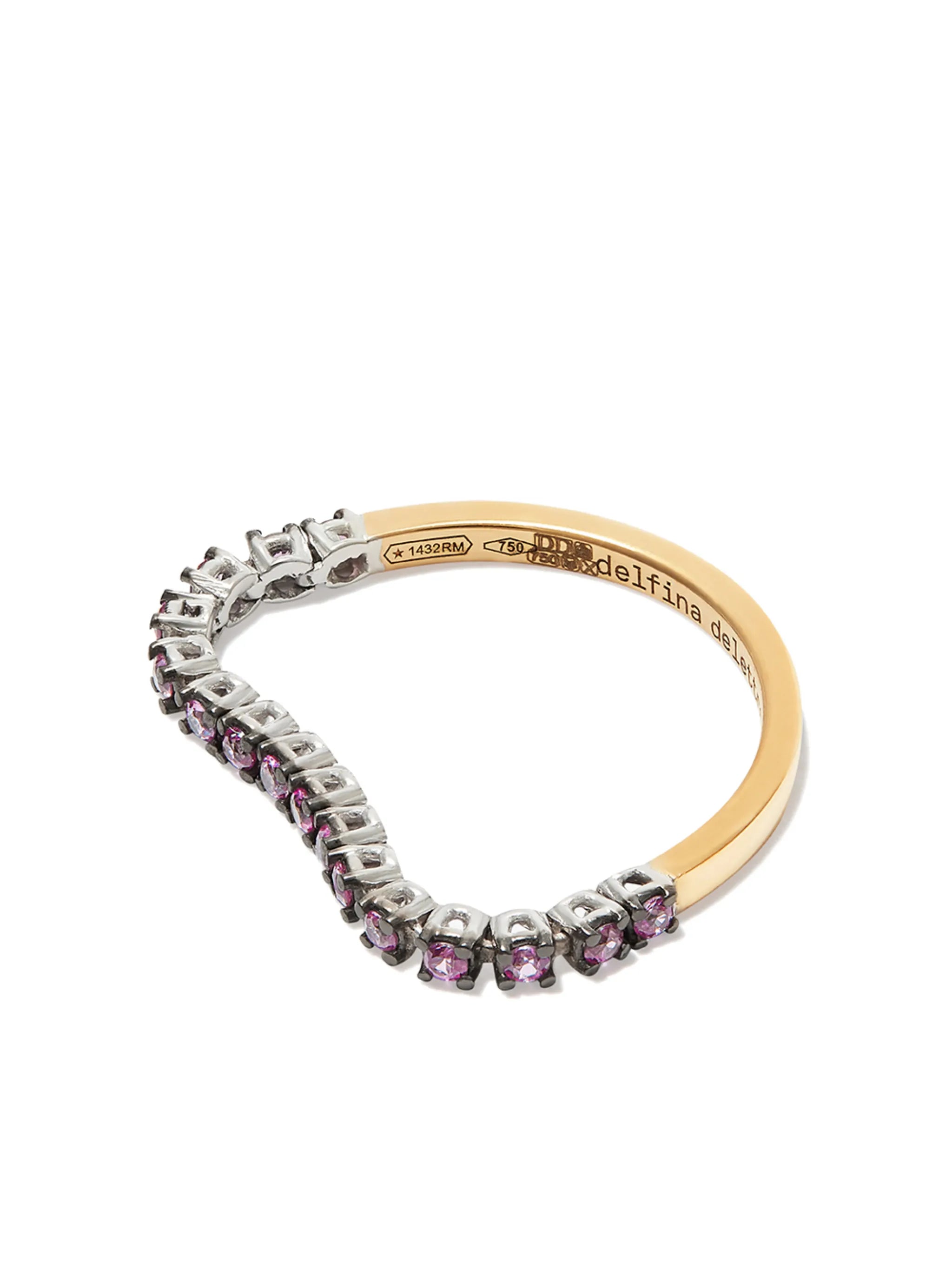 18kt yellow gold 1987 tennis sapphire ring