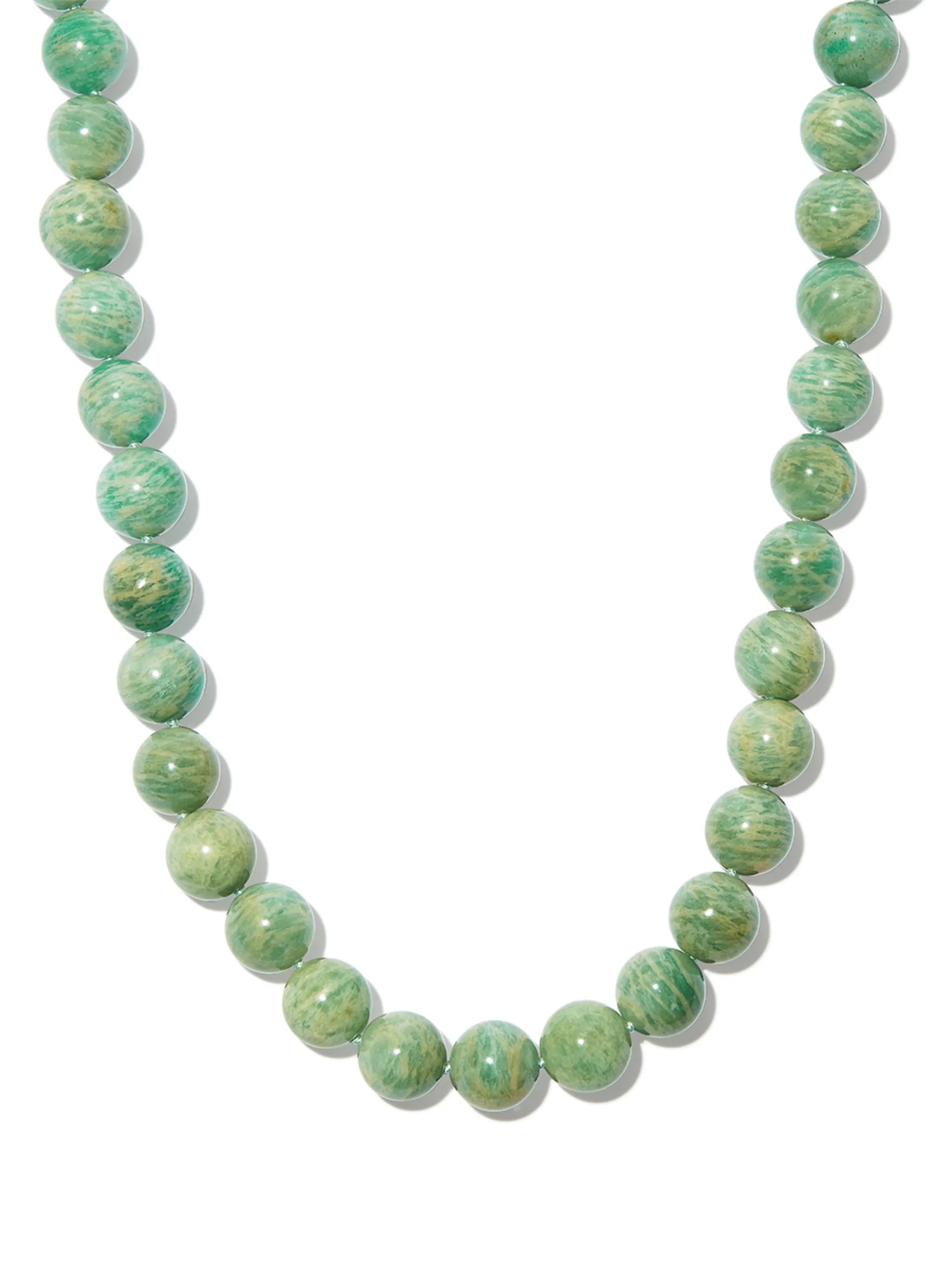 14kt yellow gold amazonite beaded necklace