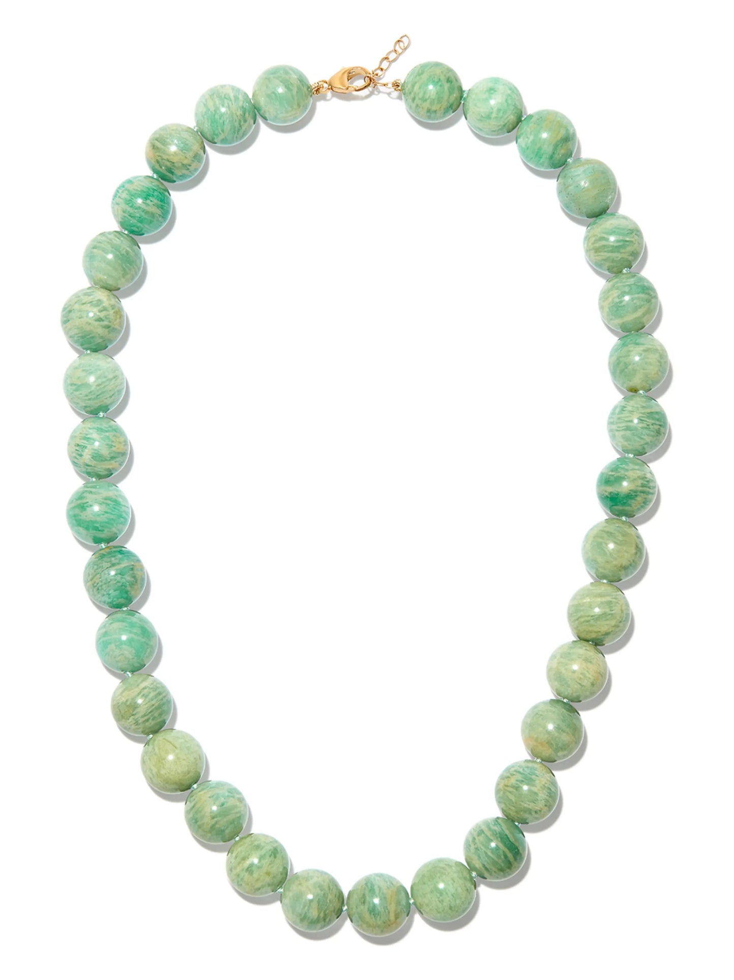 14kt yellow gold amazonite beaded necklace