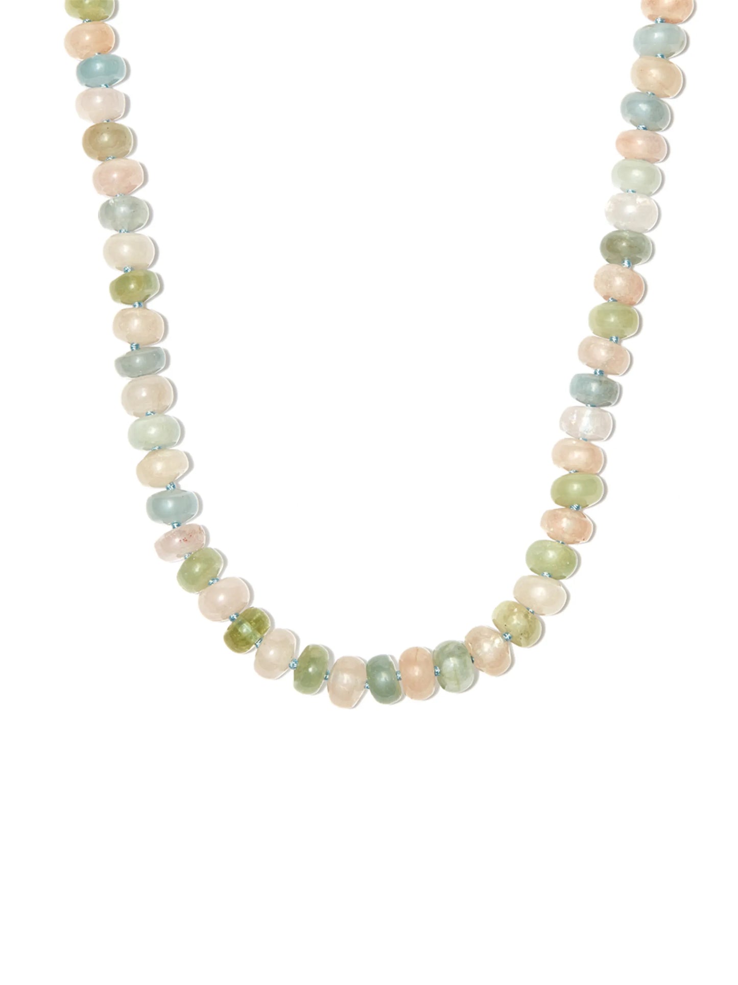 14kt yellow gold morganite beaded necklace