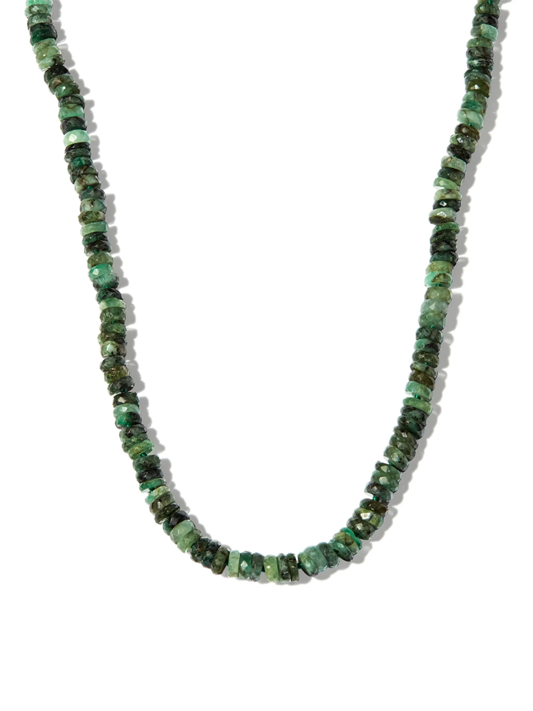 14kt yellow gold emerald beaded necklace