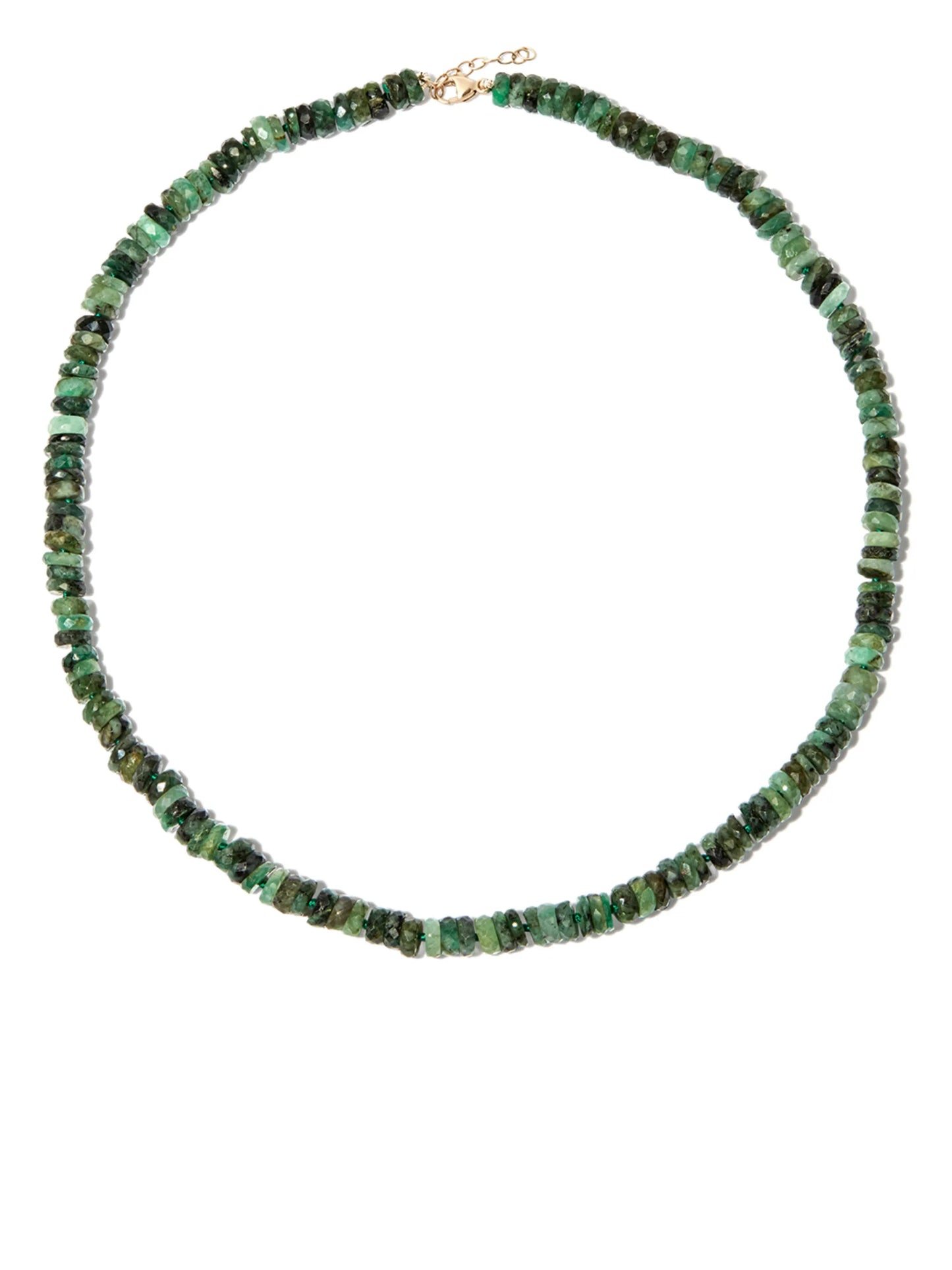 14kt yellow gold emerald beaded necklace
