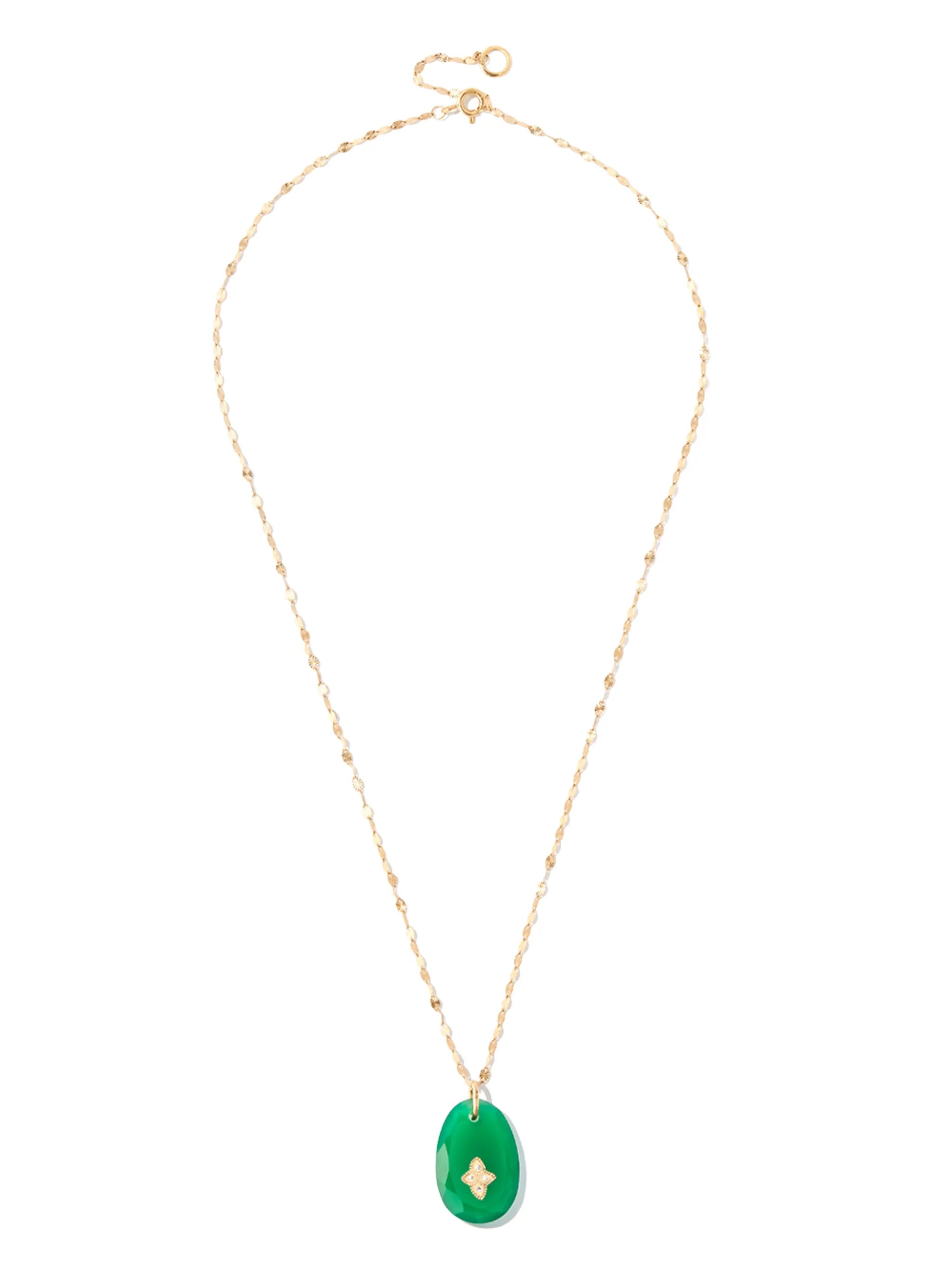 9kt and 14kt yellow gold Gaia onyx and diamond necklace
