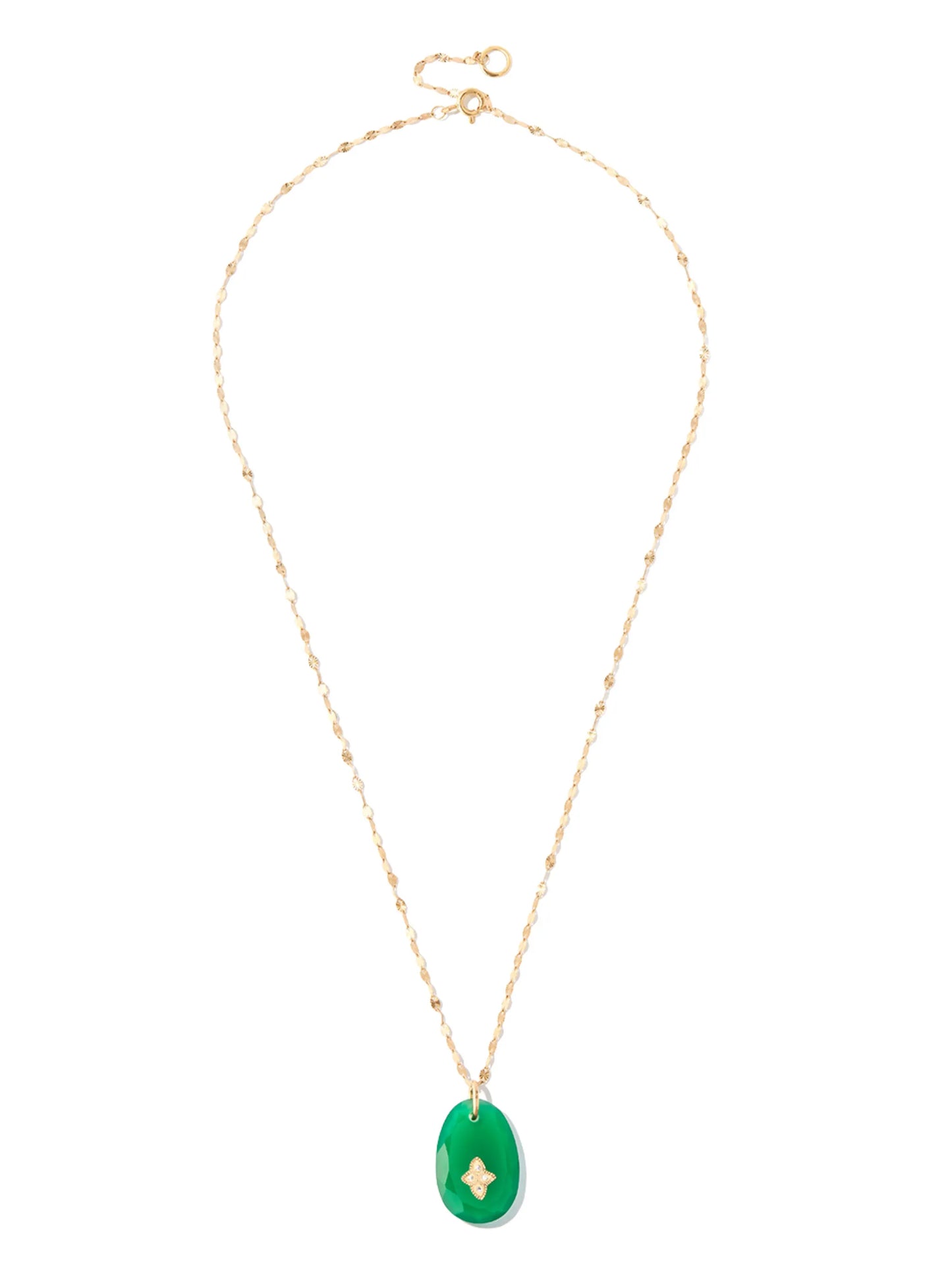 9kt and 14kt yellow gold Gaia onyx and diamond necklace