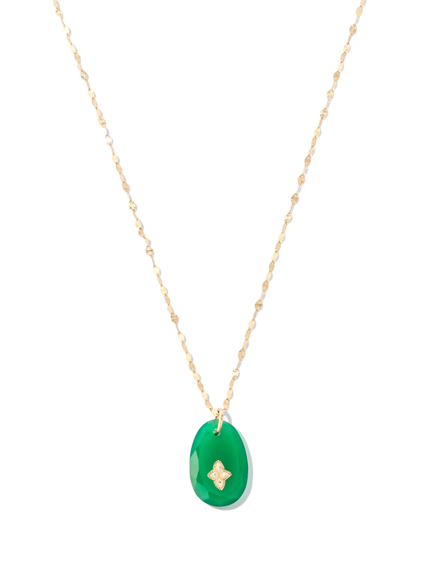 9kt and 14kt yellow gold Gaia onyx and diamond necklace