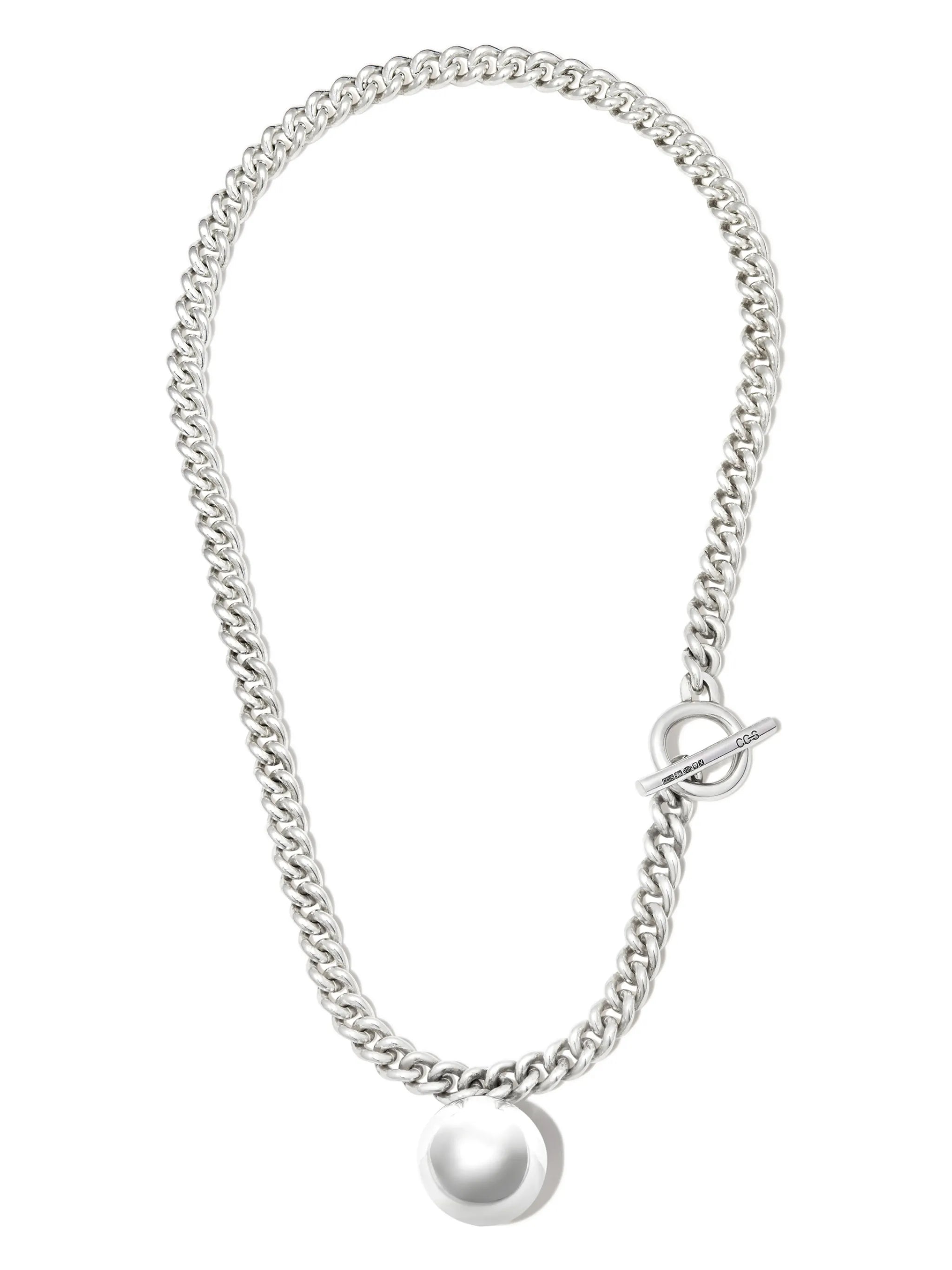 ball pendant heavy chain necklace