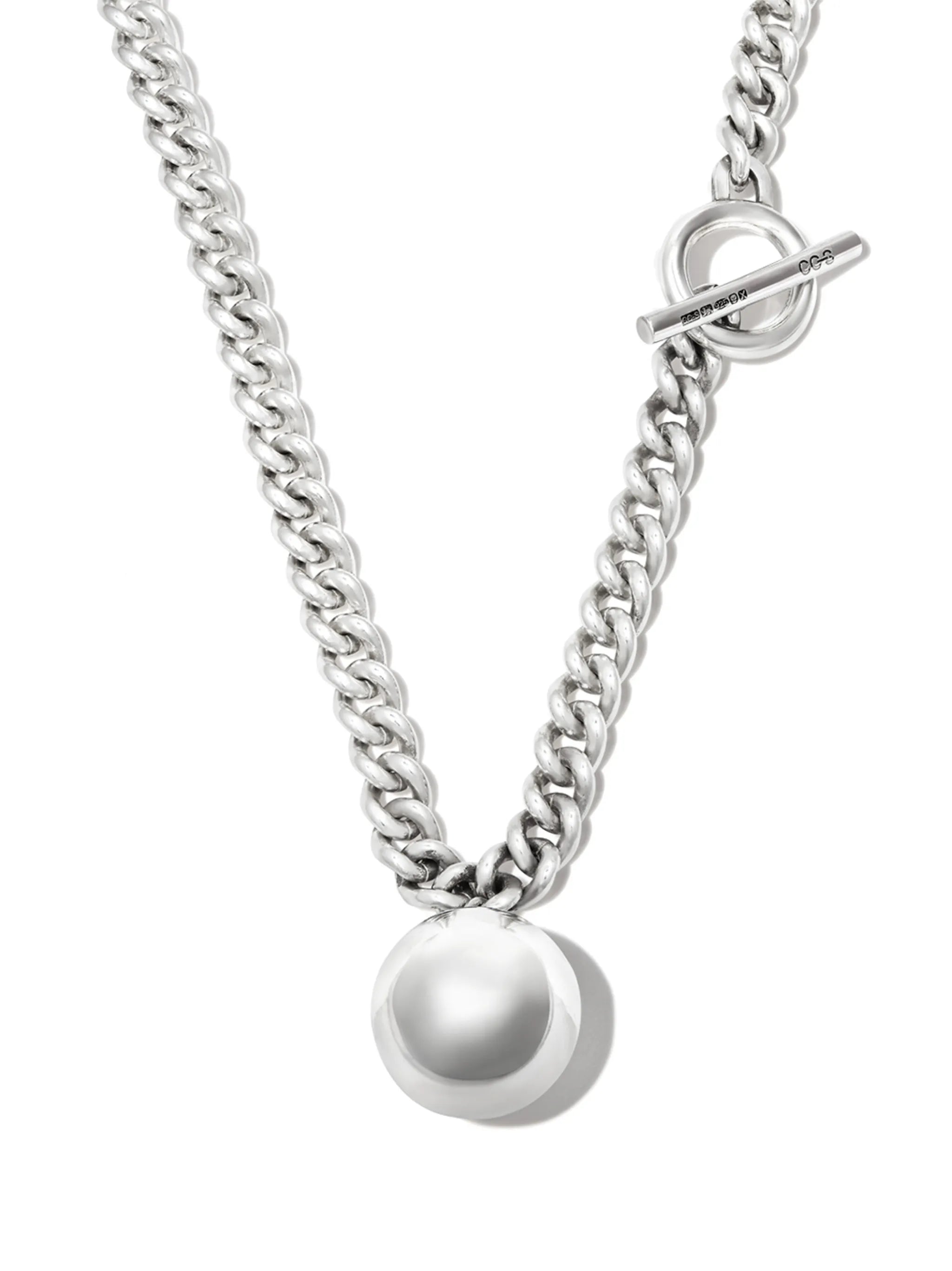 ball pendant heavy chain necklace
