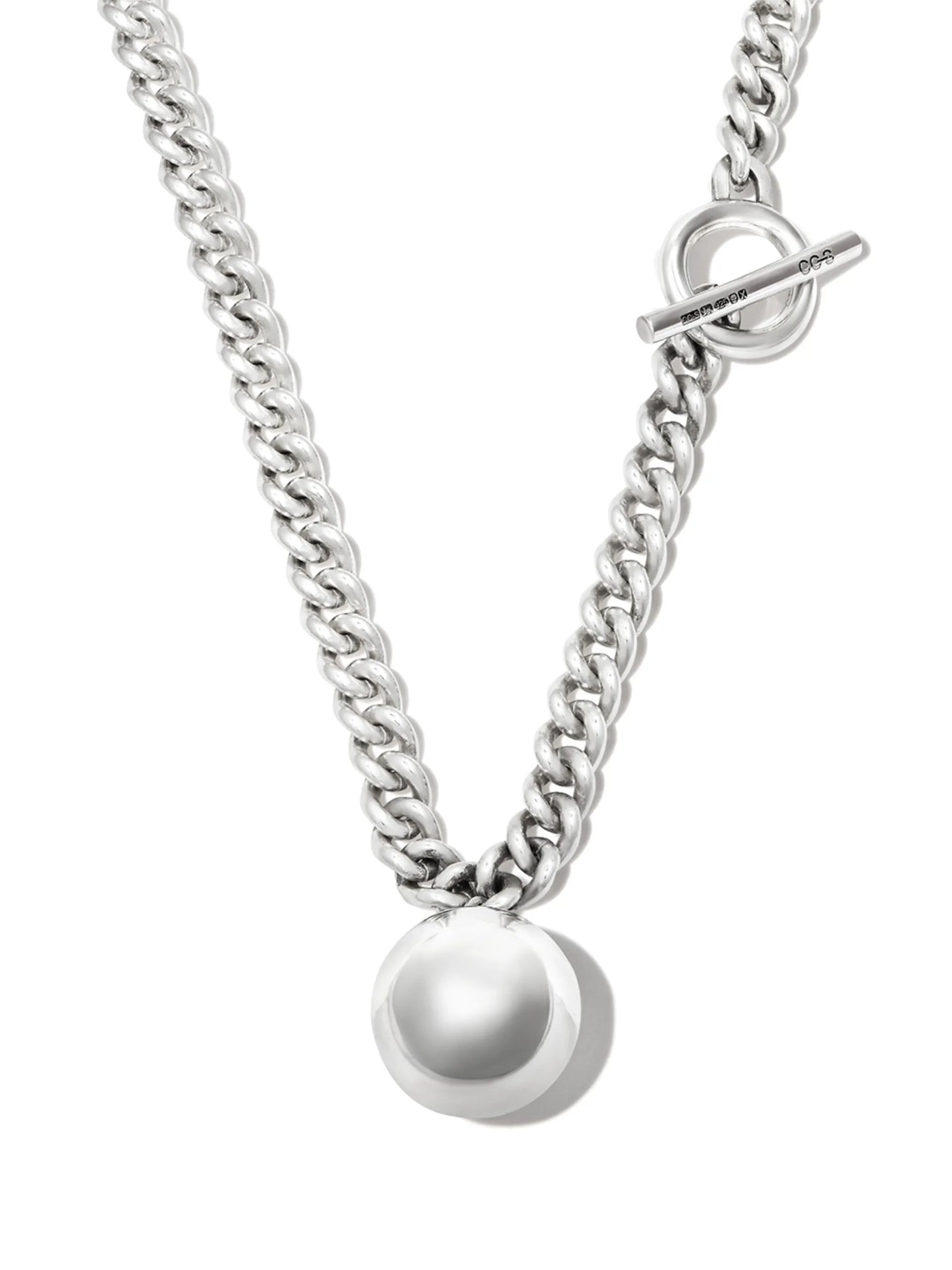 ball pendant heavy chain necklace