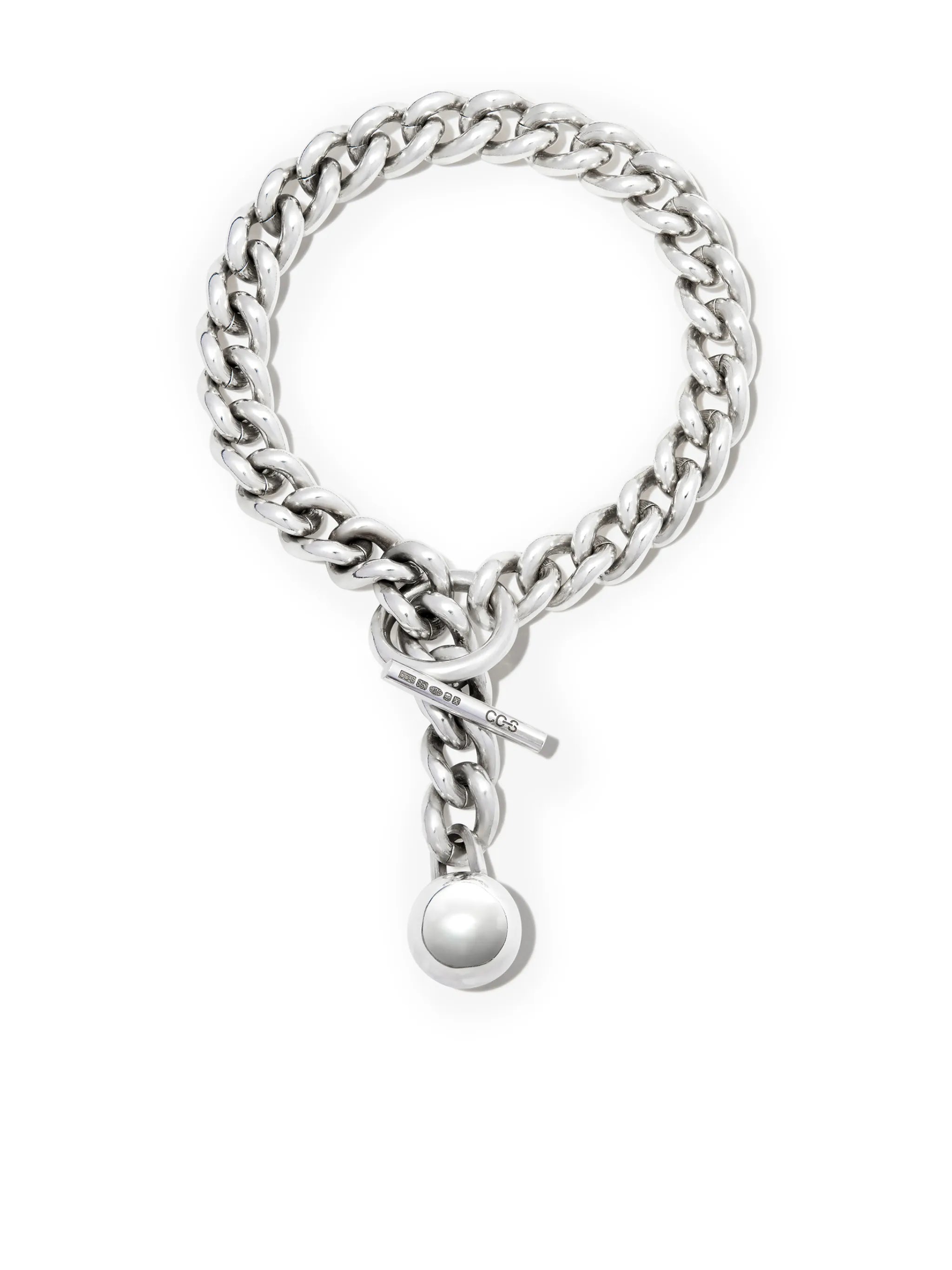ball charm heavy chain bracelet