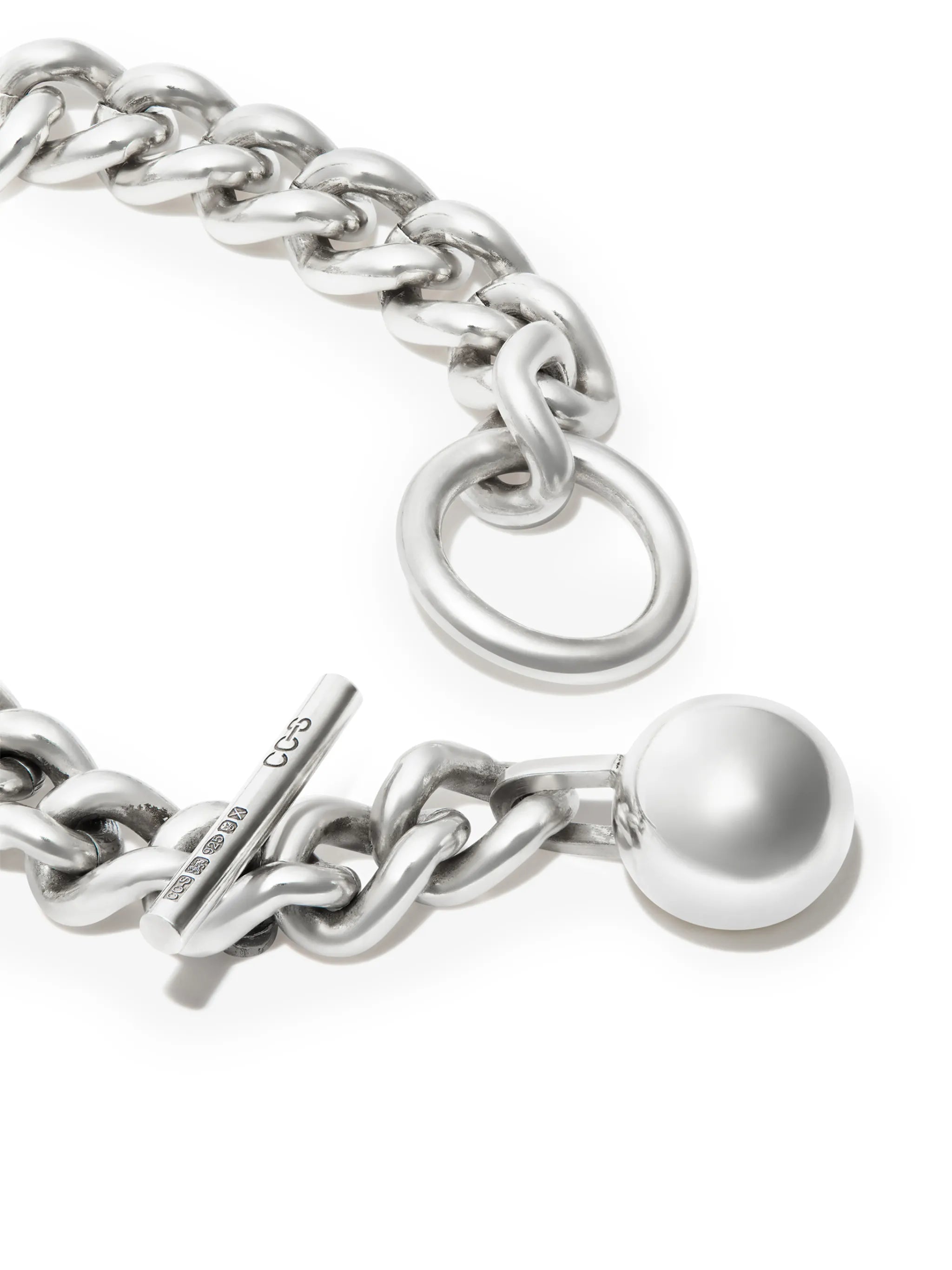 ball charm heavy chain bracelet