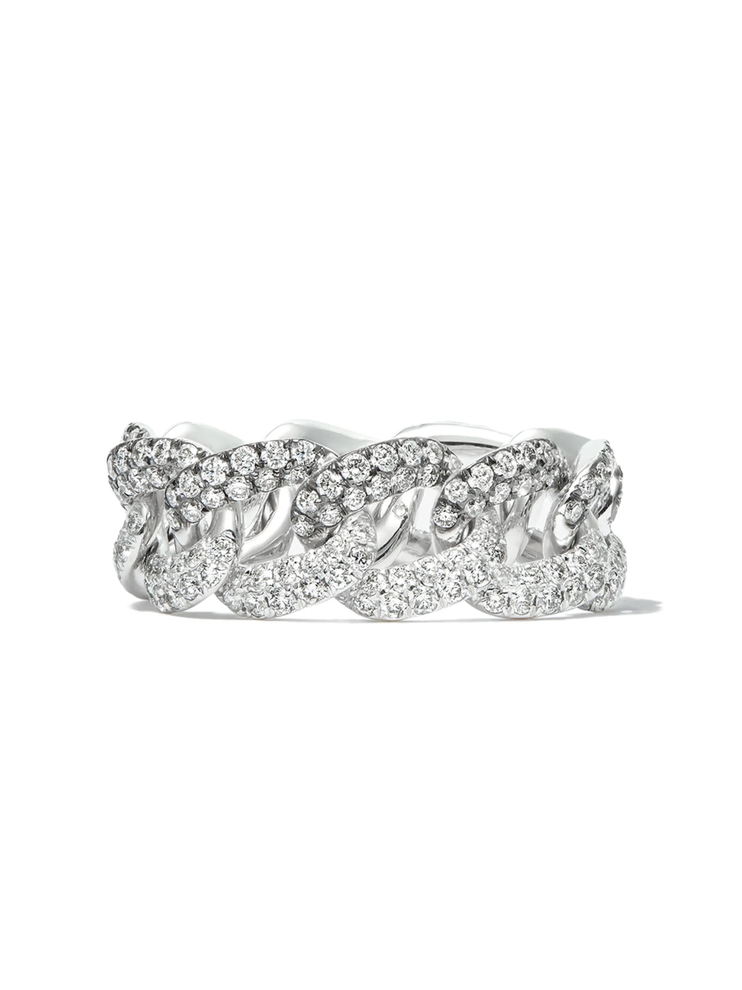 18K white gold diamond link ring