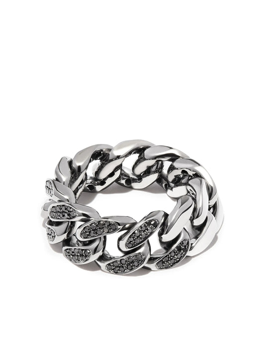 18kt white gold diamond link ring