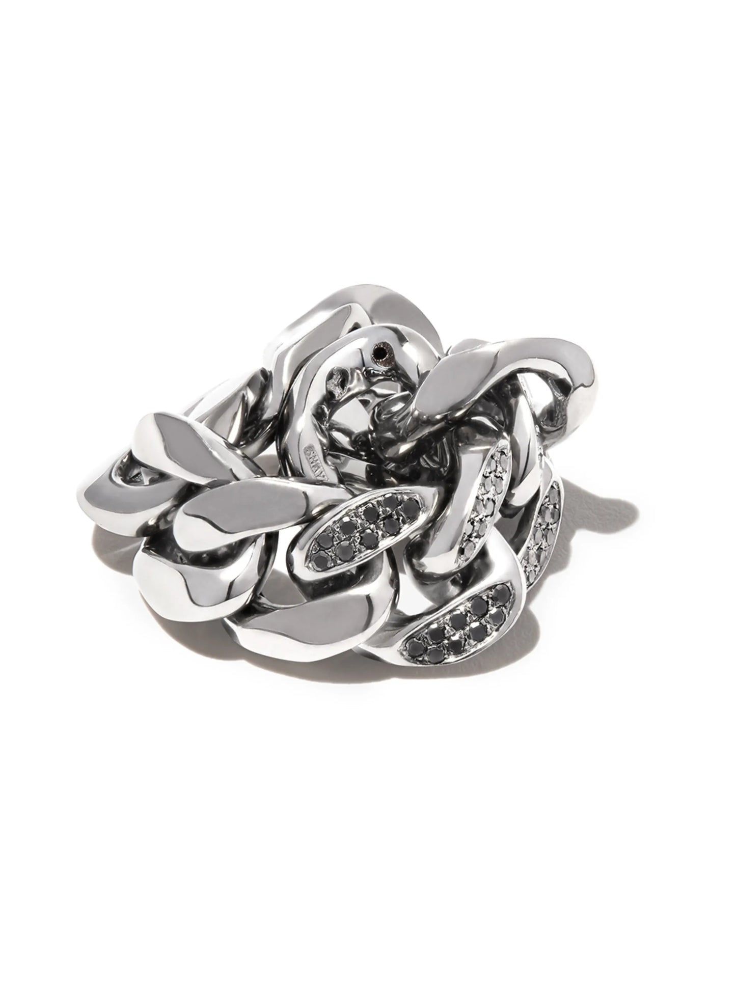 18K white gold diamond link ring