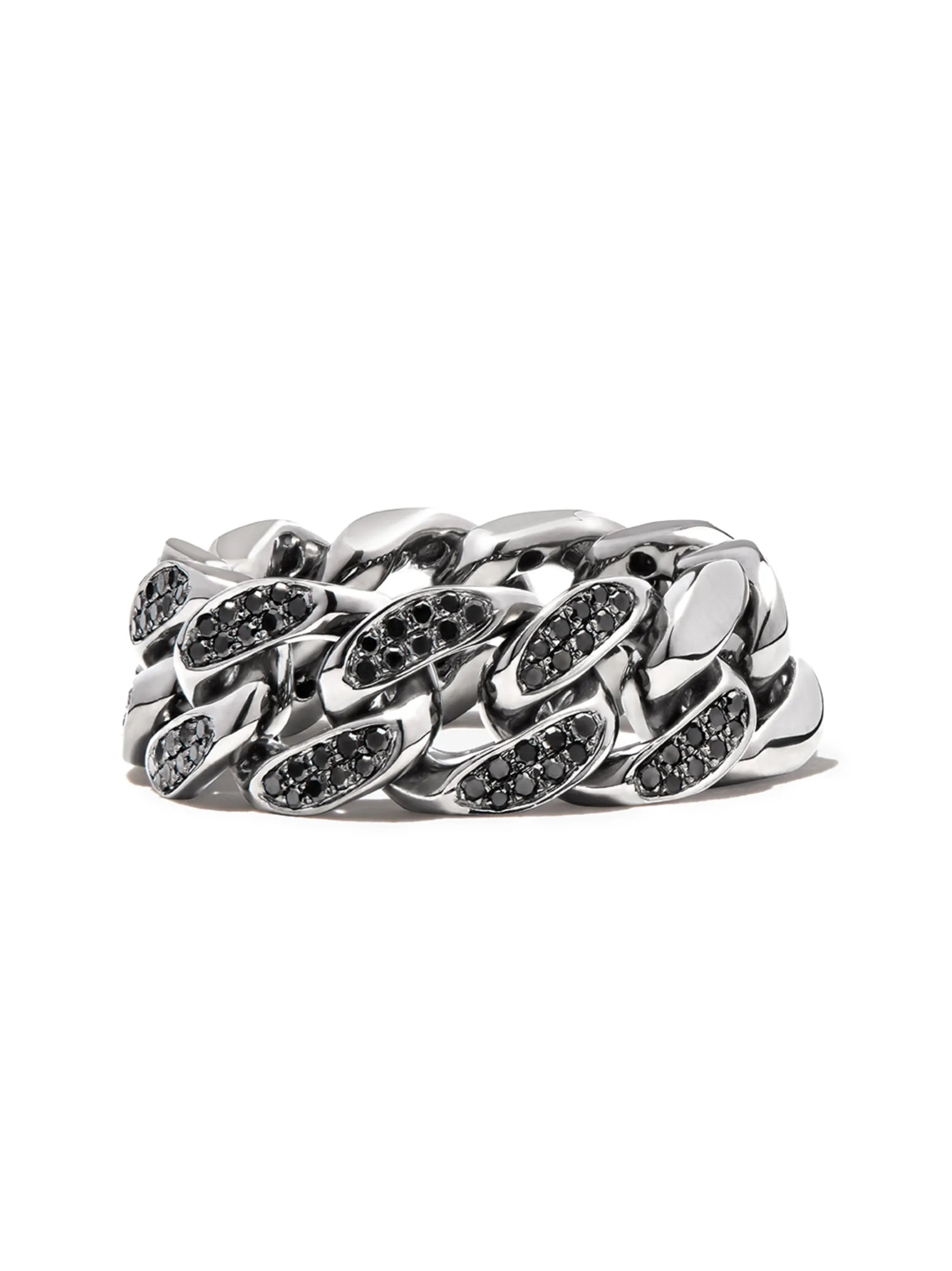 18K white gold diamond link ring
