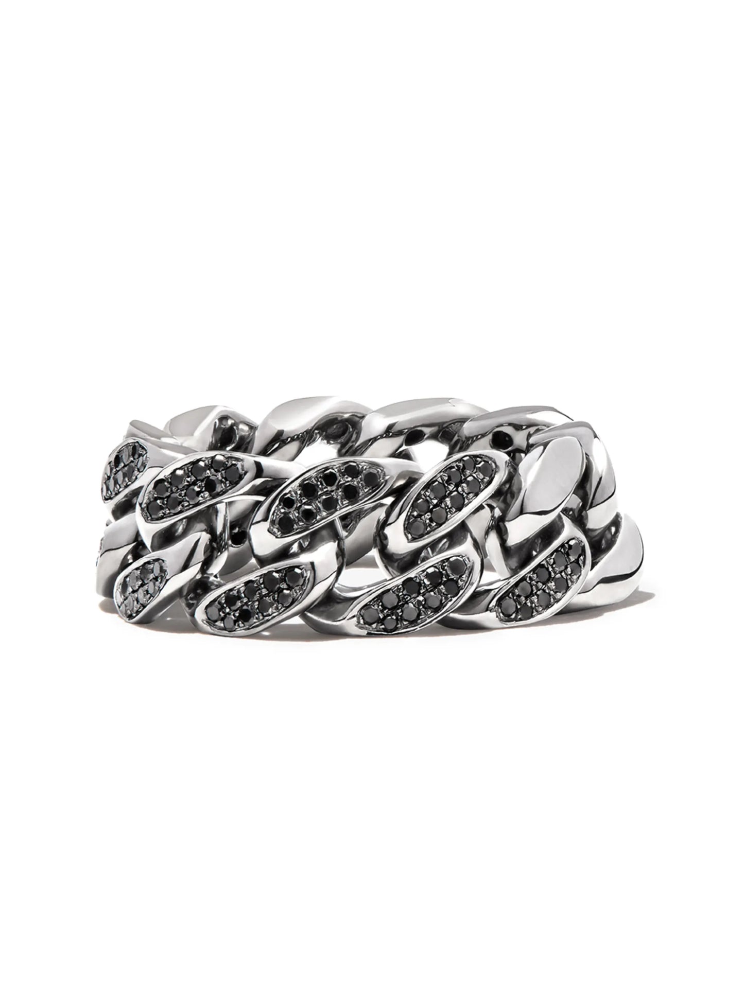 18K white gold diamond link ring