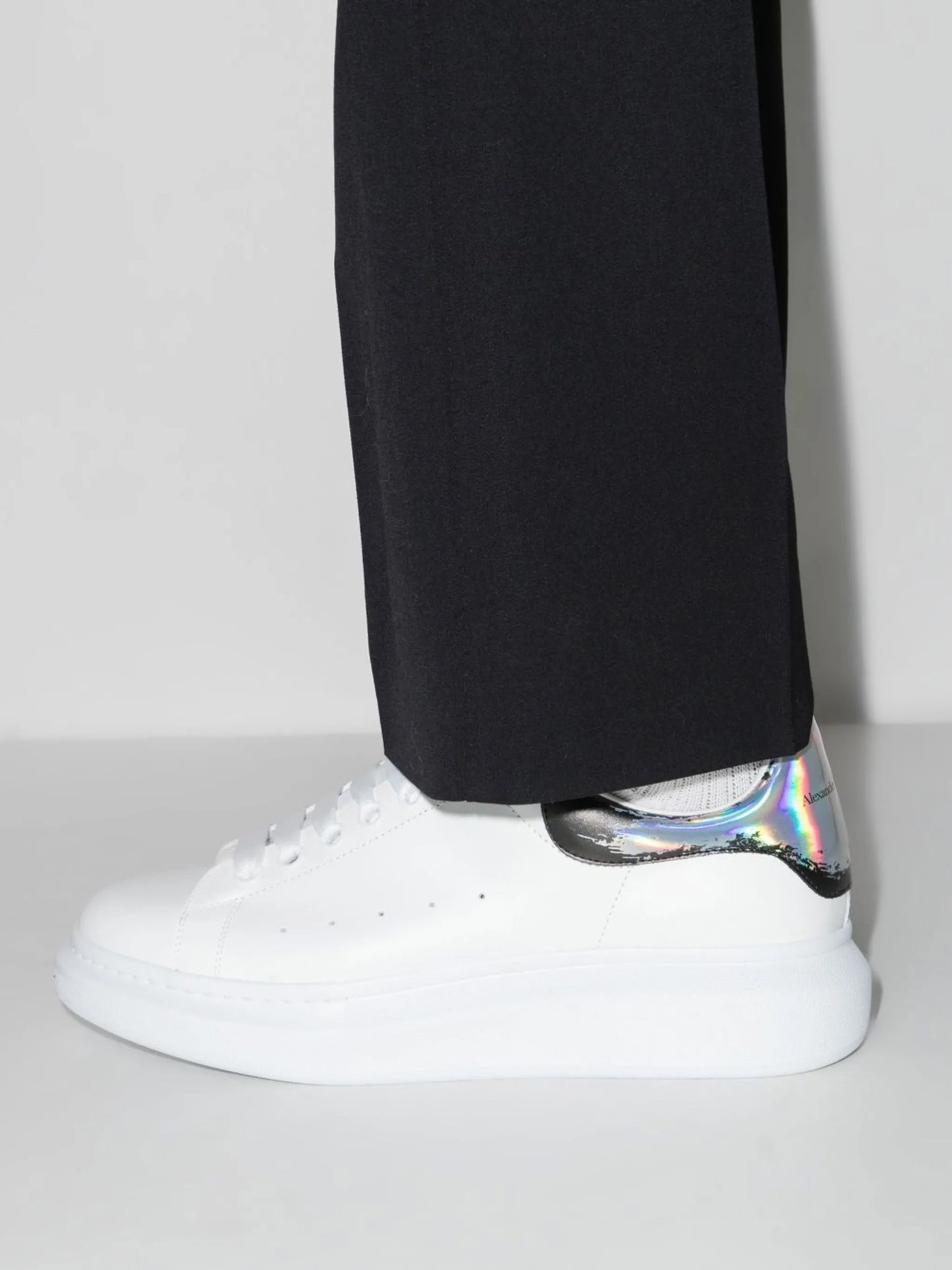 Oversized lace-up low-top sneakers
