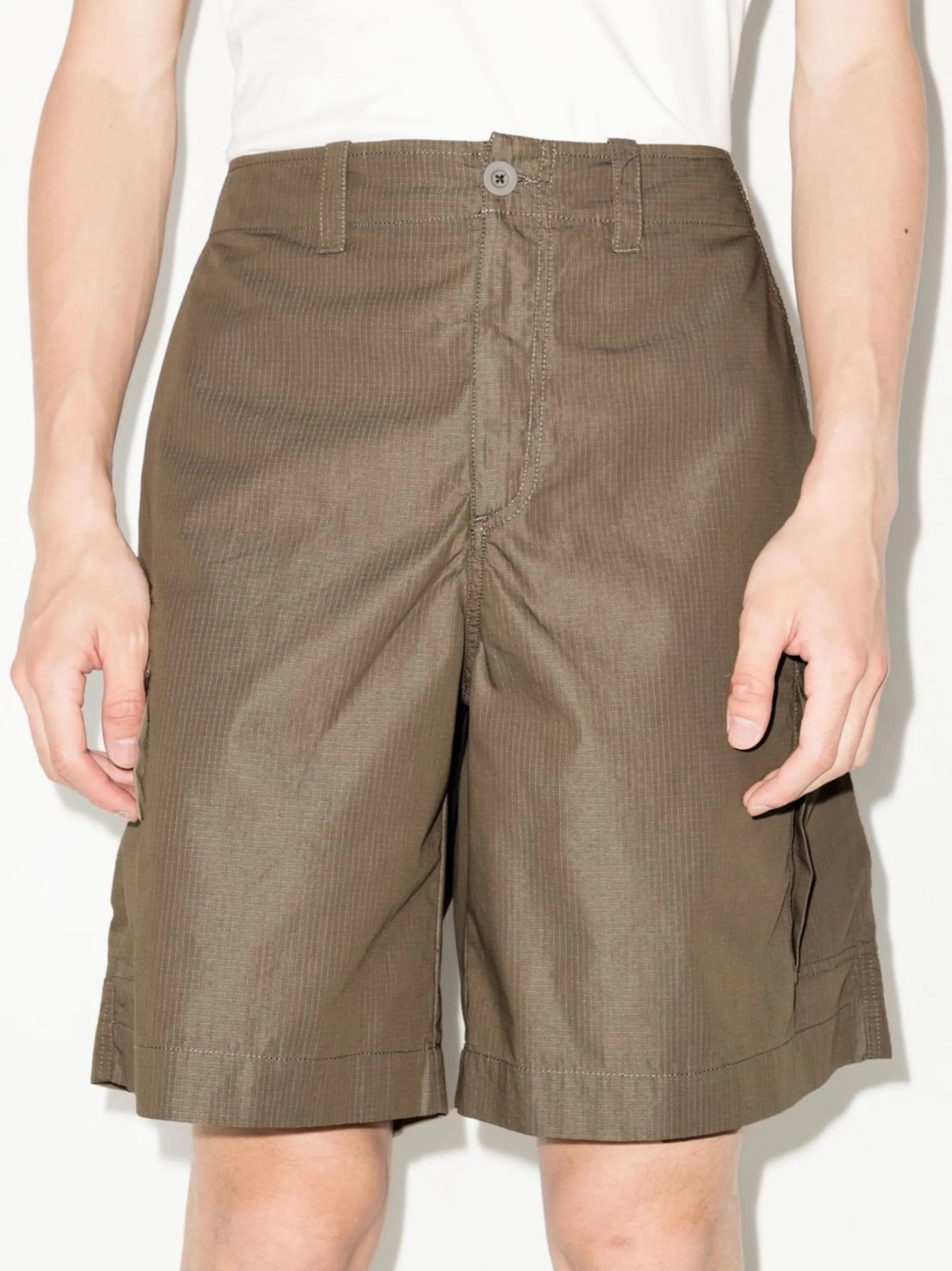 fine-check cargo shorts