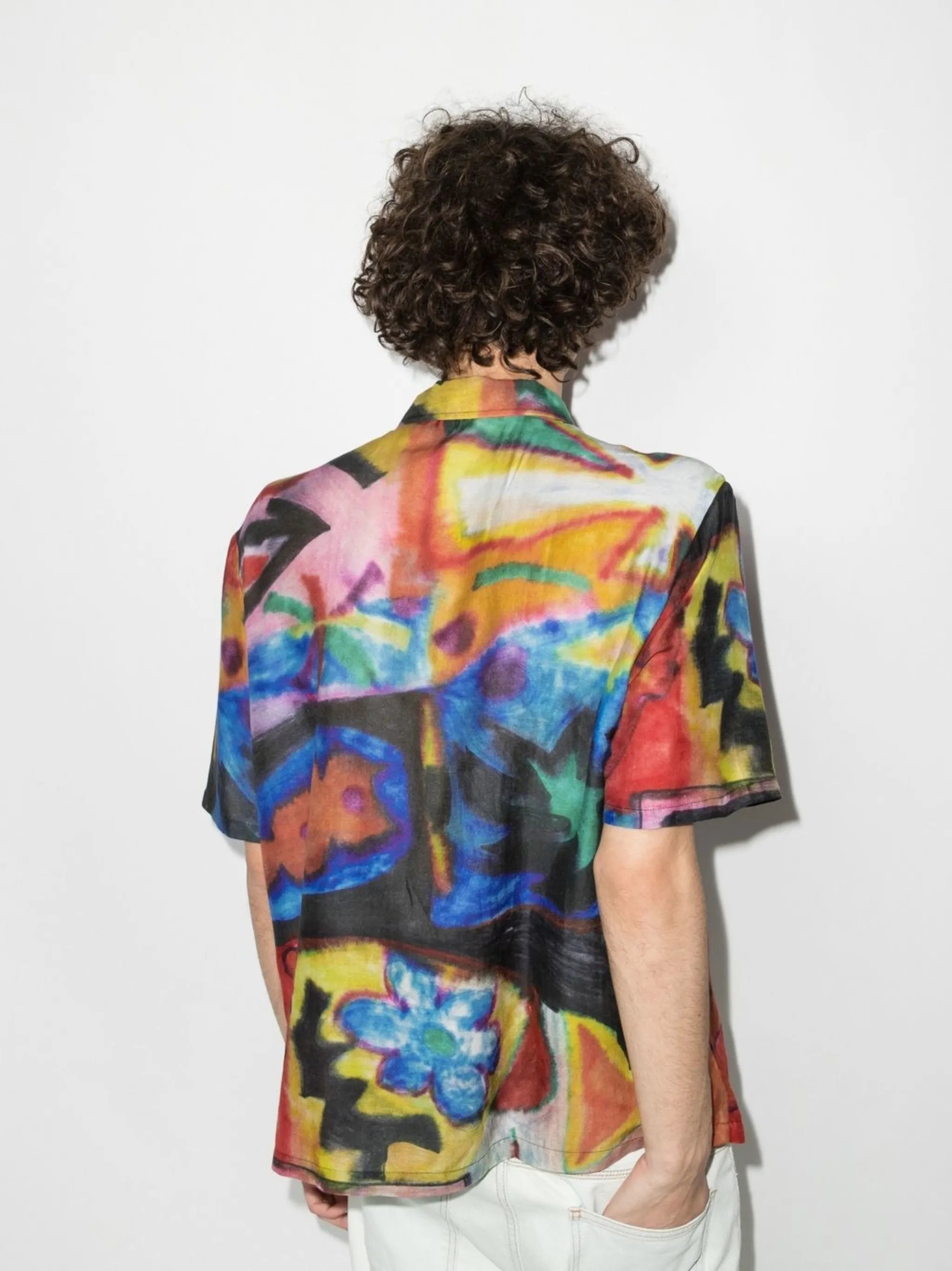 abstract-print short-sleeved shirt
