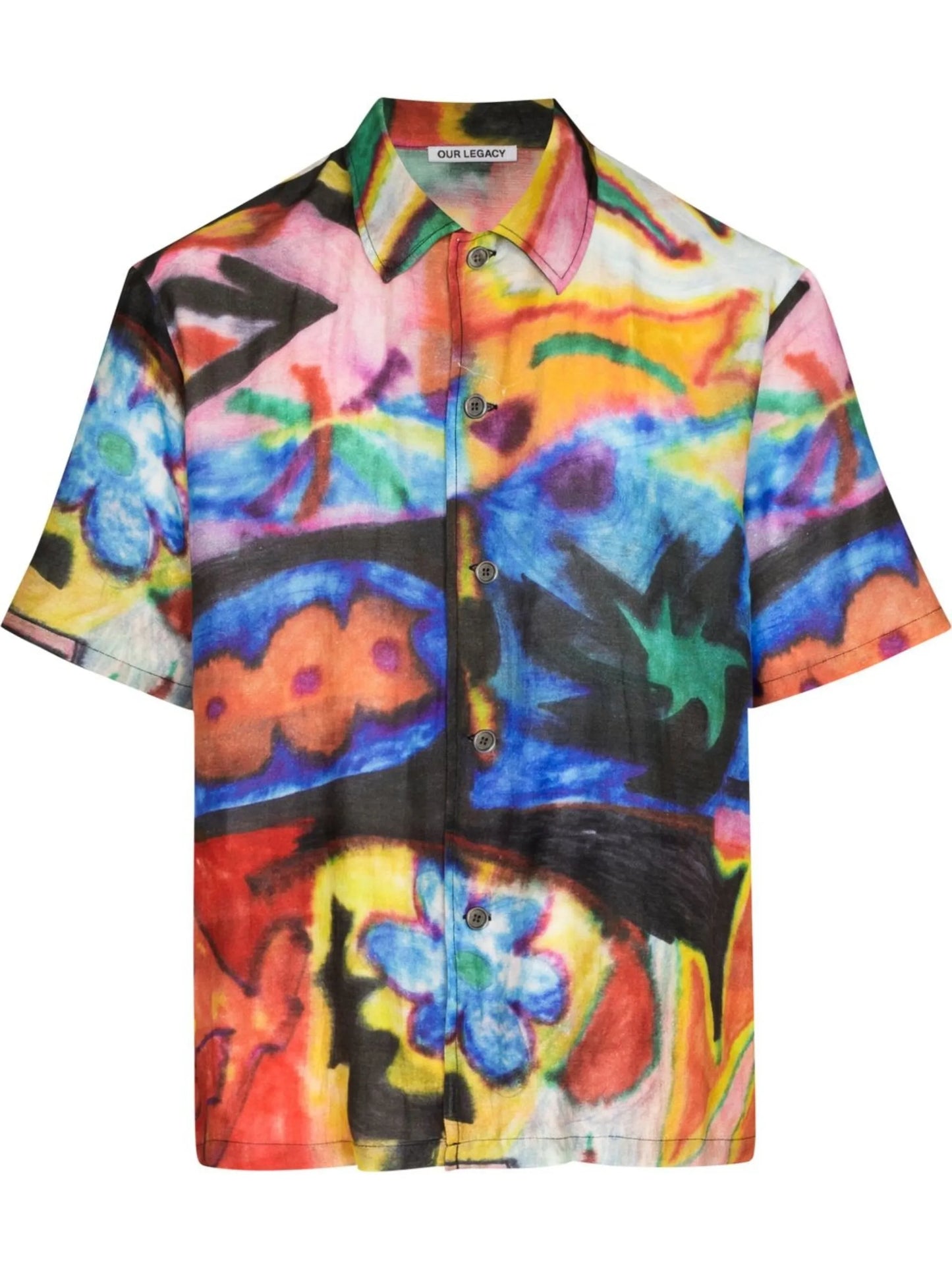 abstract-print short-sleeved shirt