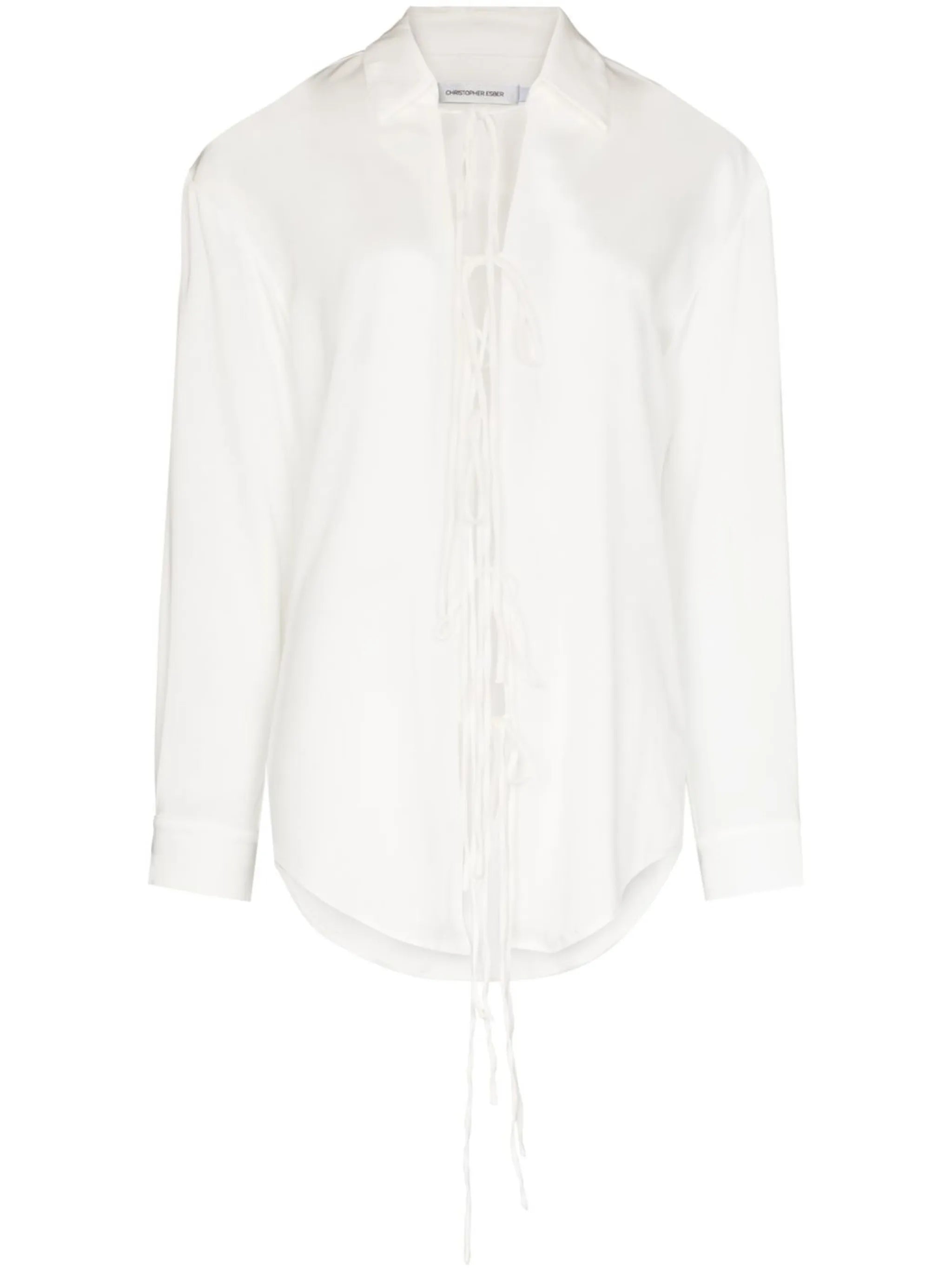 lace-detail long-sleeved shirt