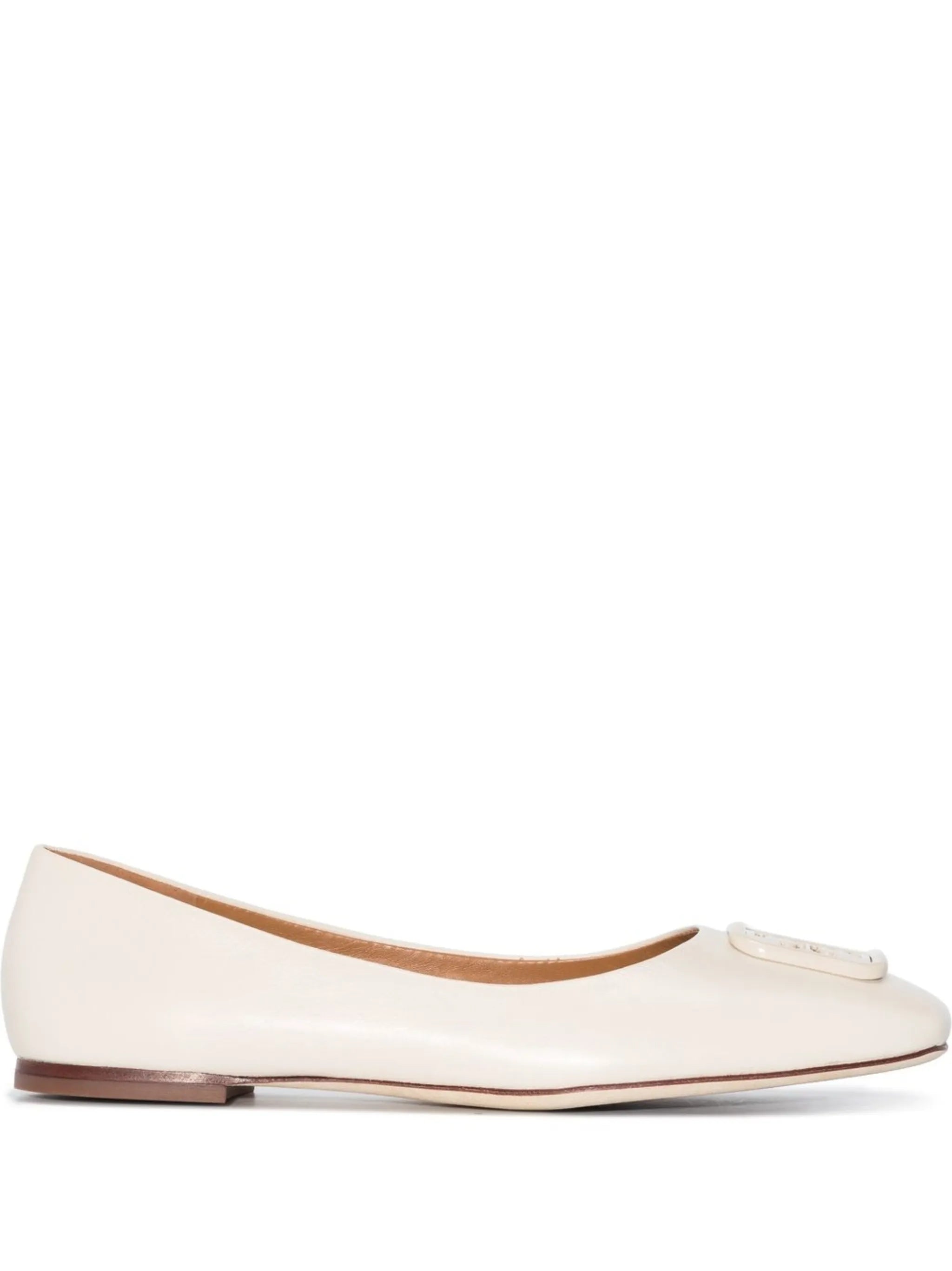 logo-plaque ballerina shoes