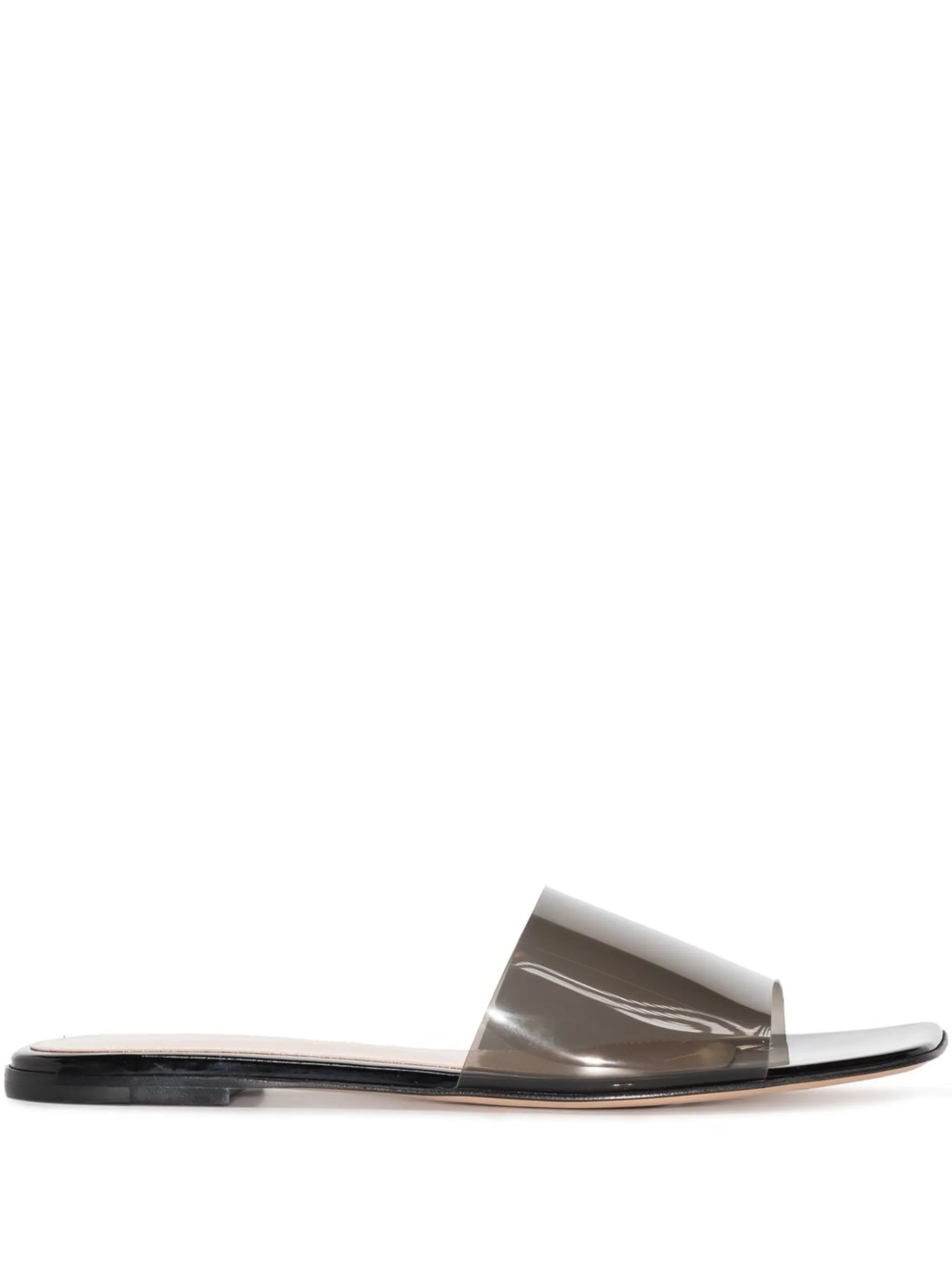 transparent upper flat sandals