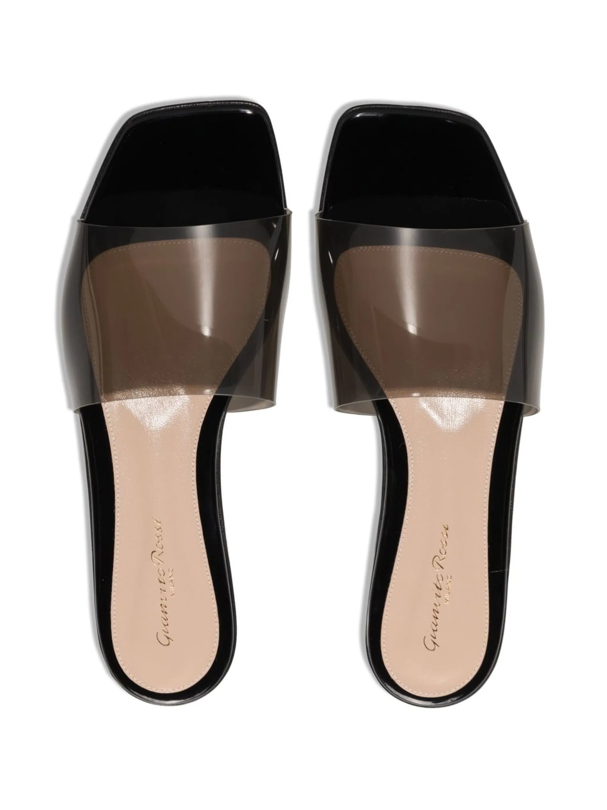 transparent upper flat sandals