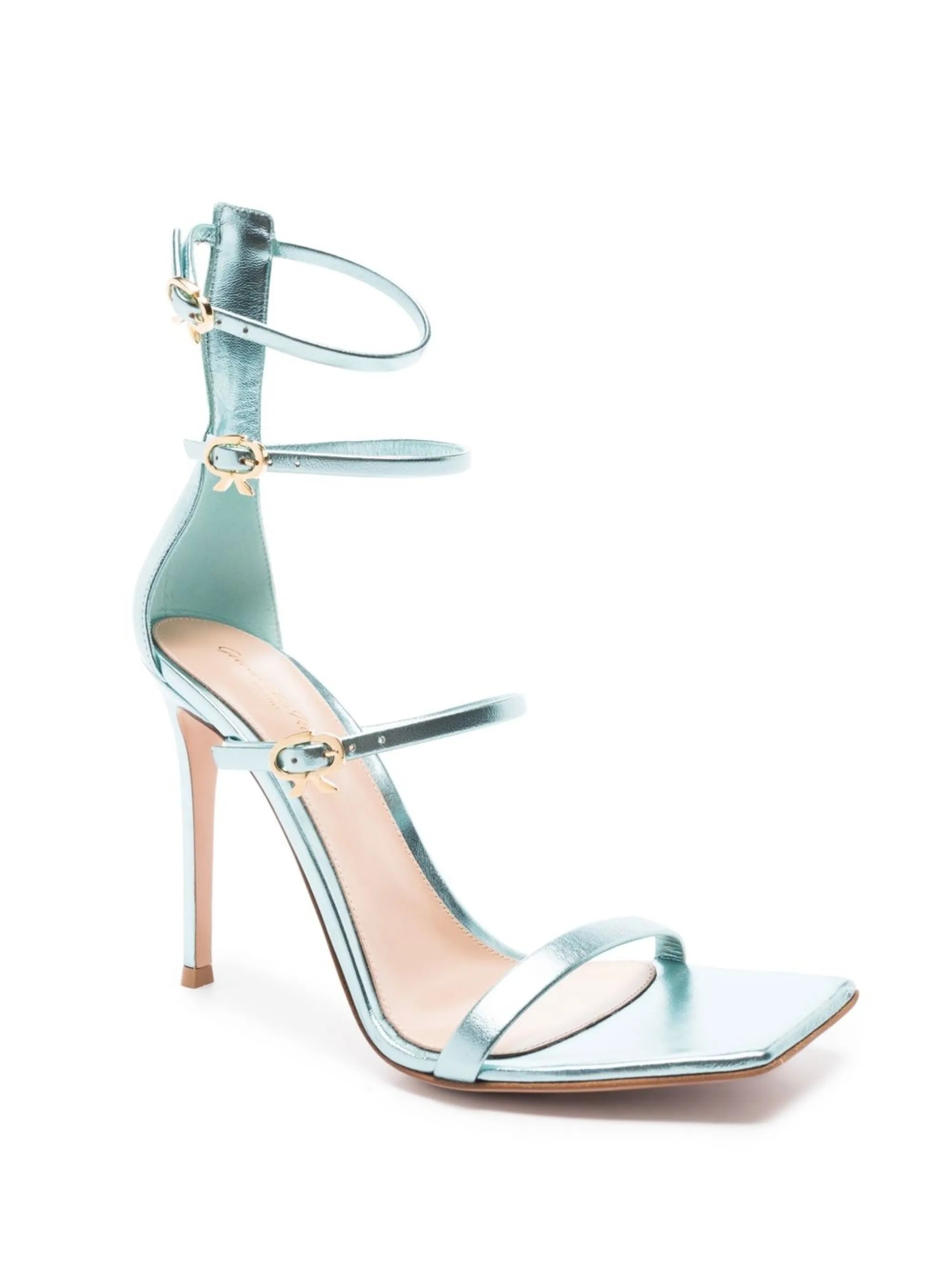 triple-strap high-heel sandals