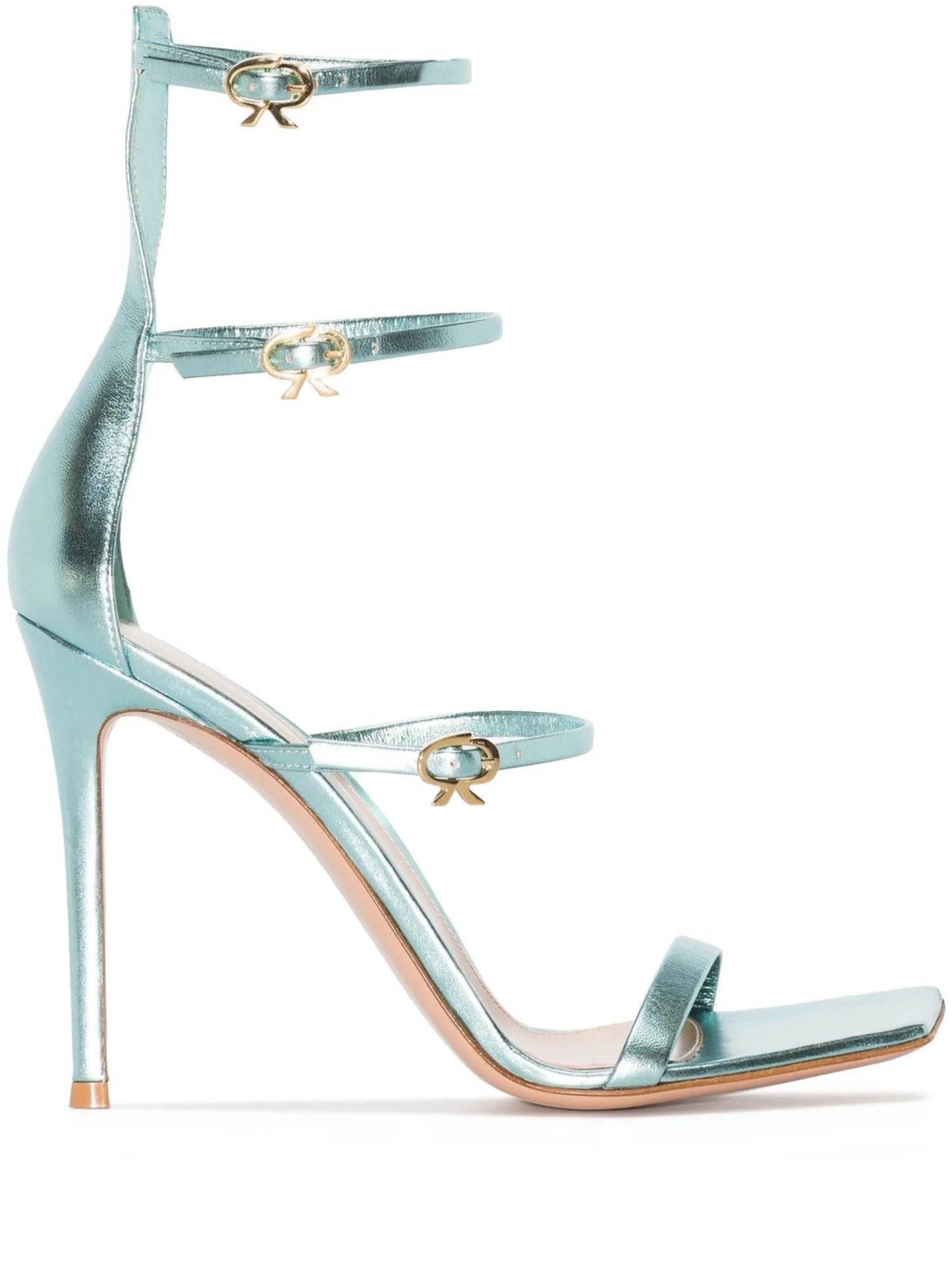 triple-strap high-heel sandals