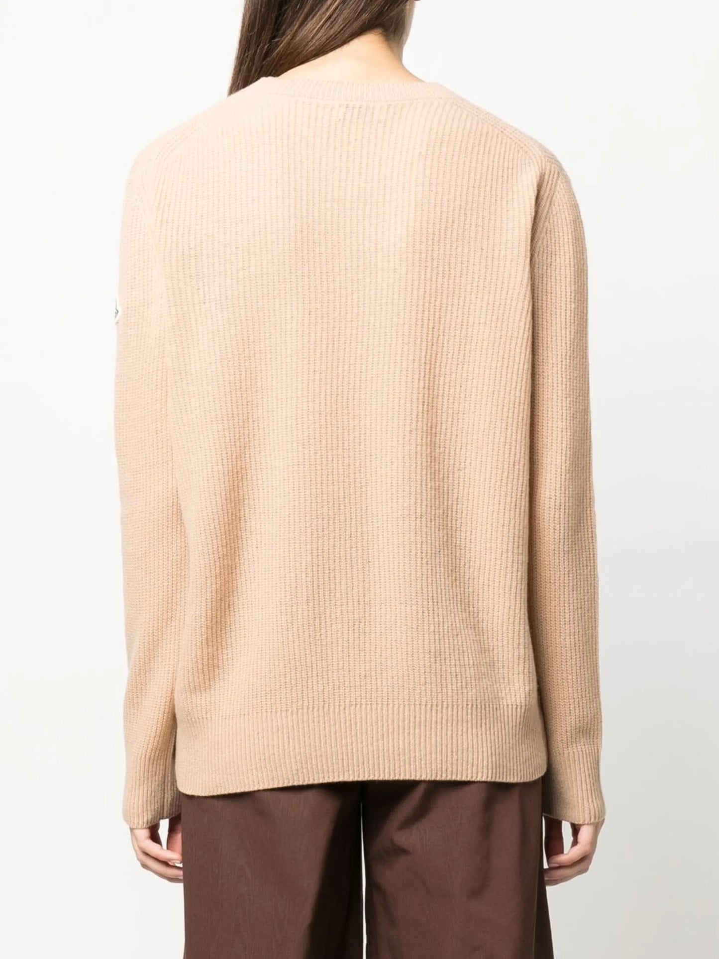 logo-patch crew neck jumper