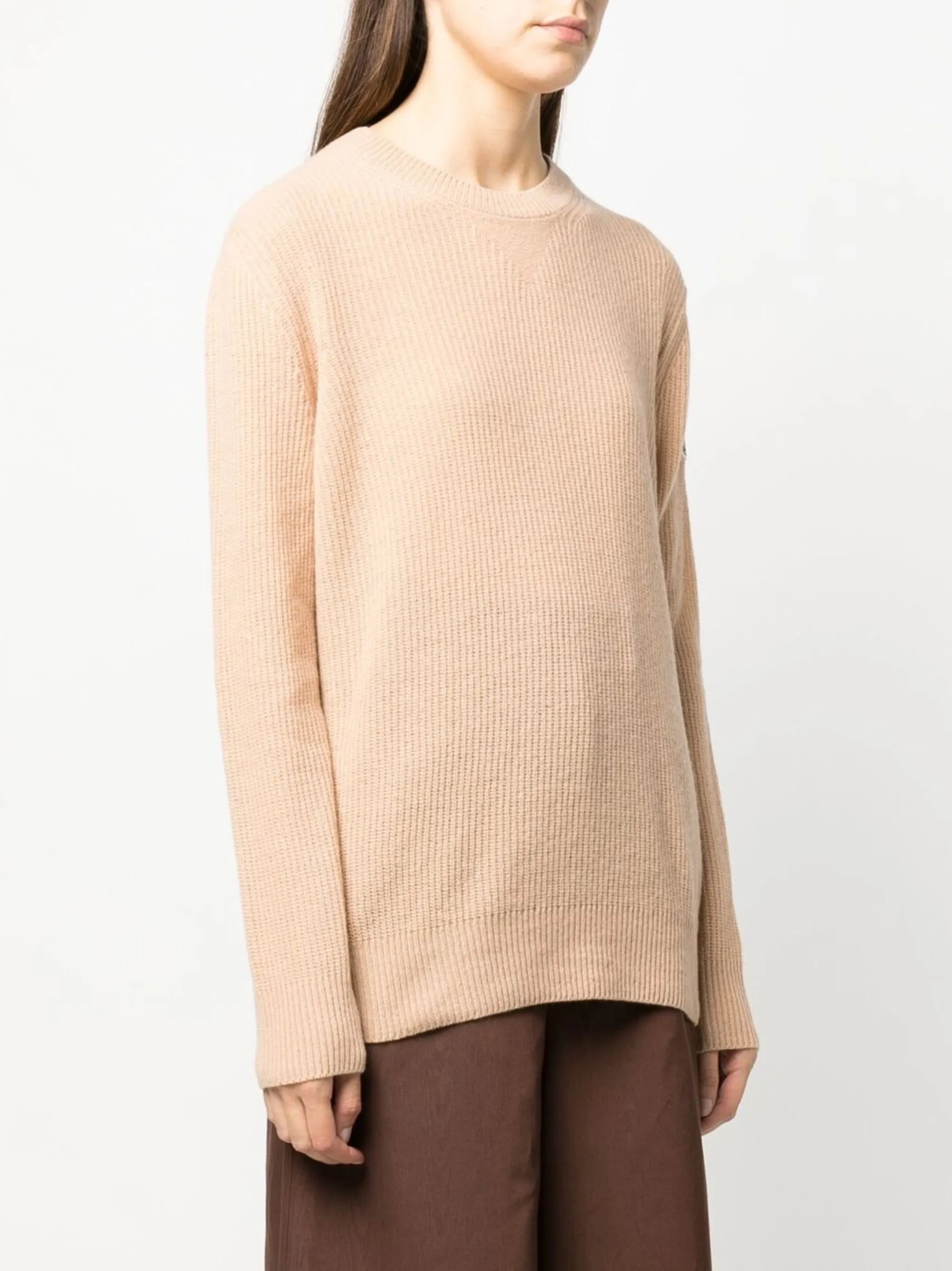 logo-patch crew neck jumper