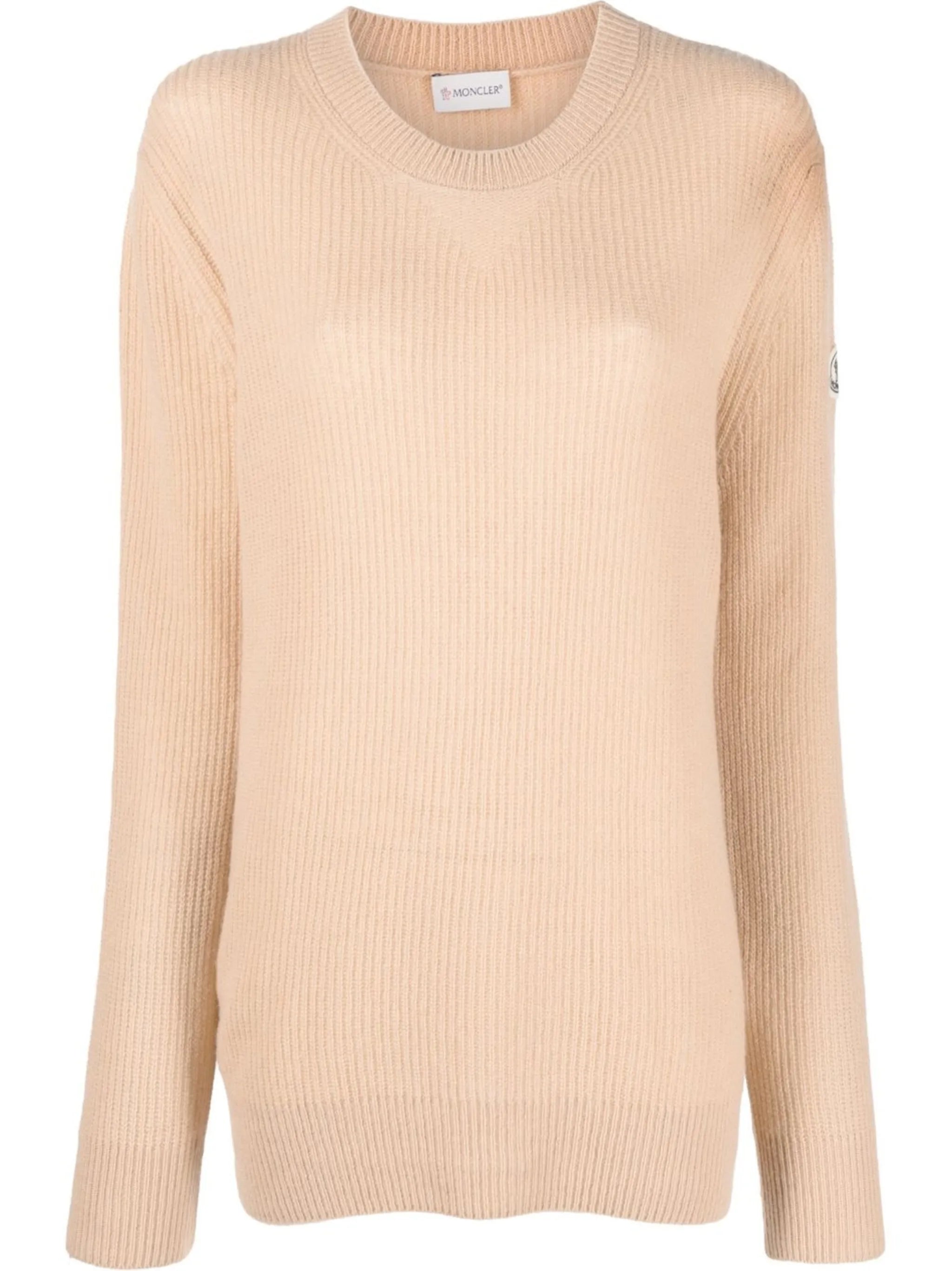 logo-patch crew neck jumper