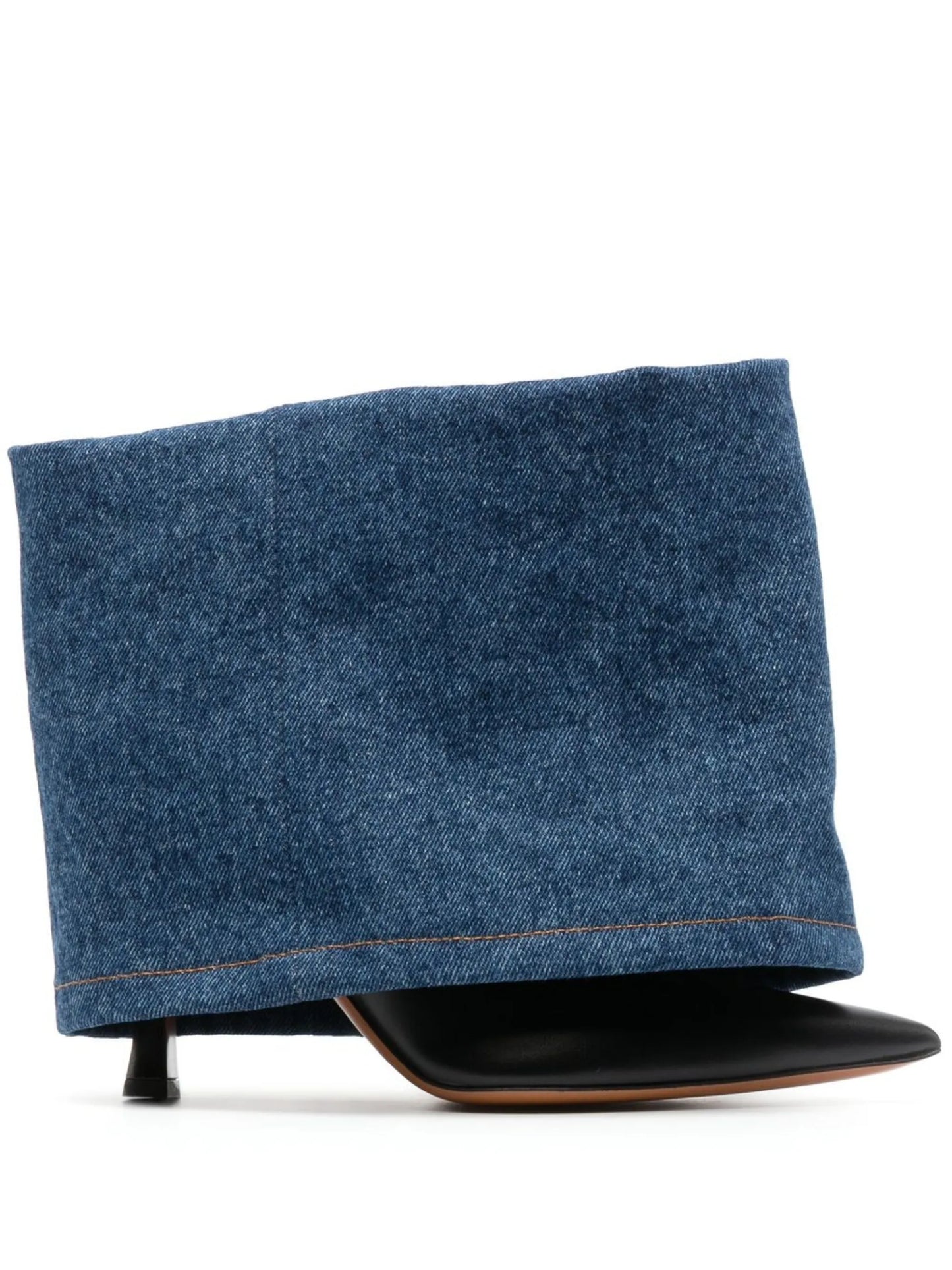 Folded-Denim 90mm ankle boots