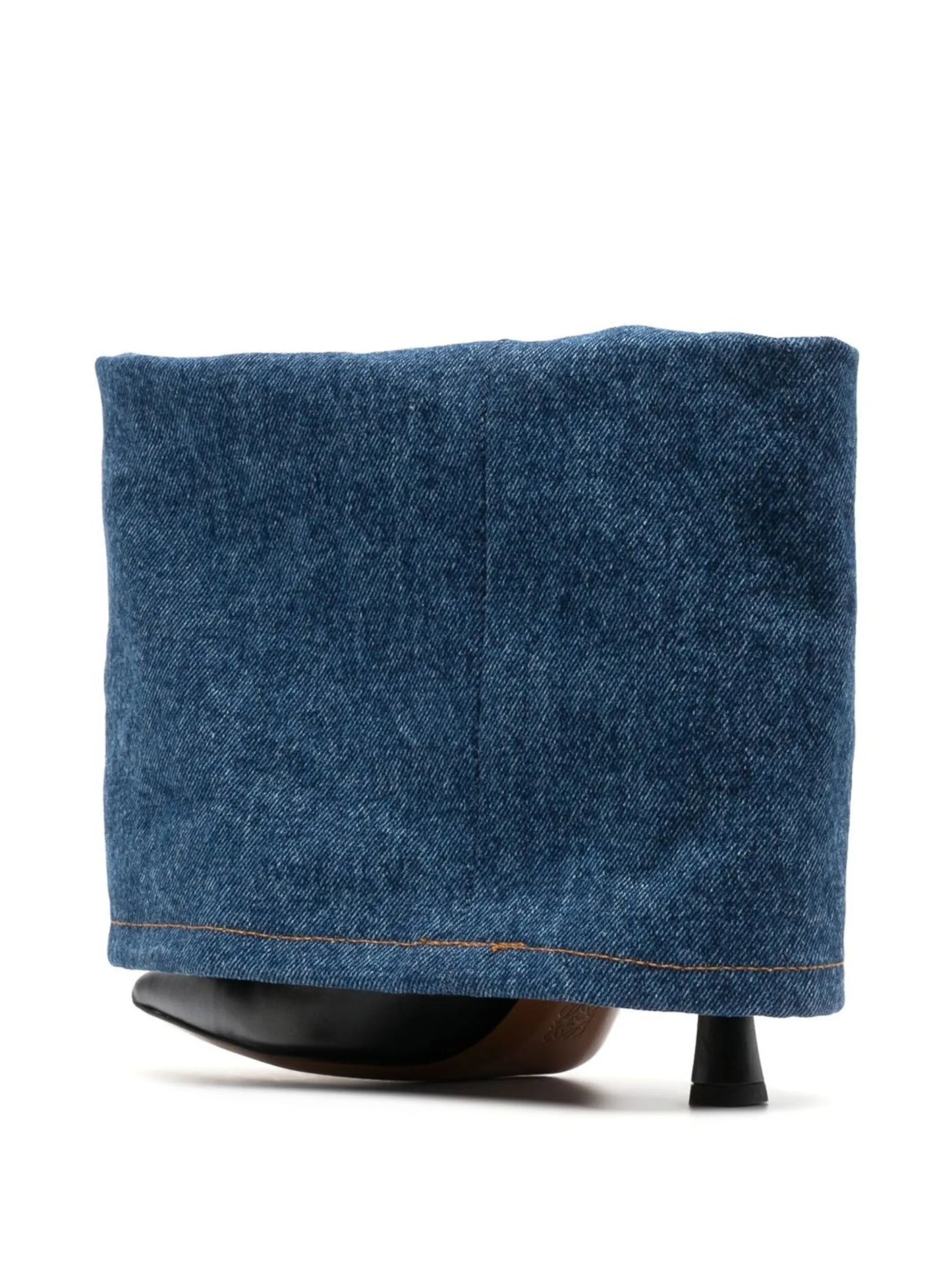 Folded-Denim 90mm ankle boots