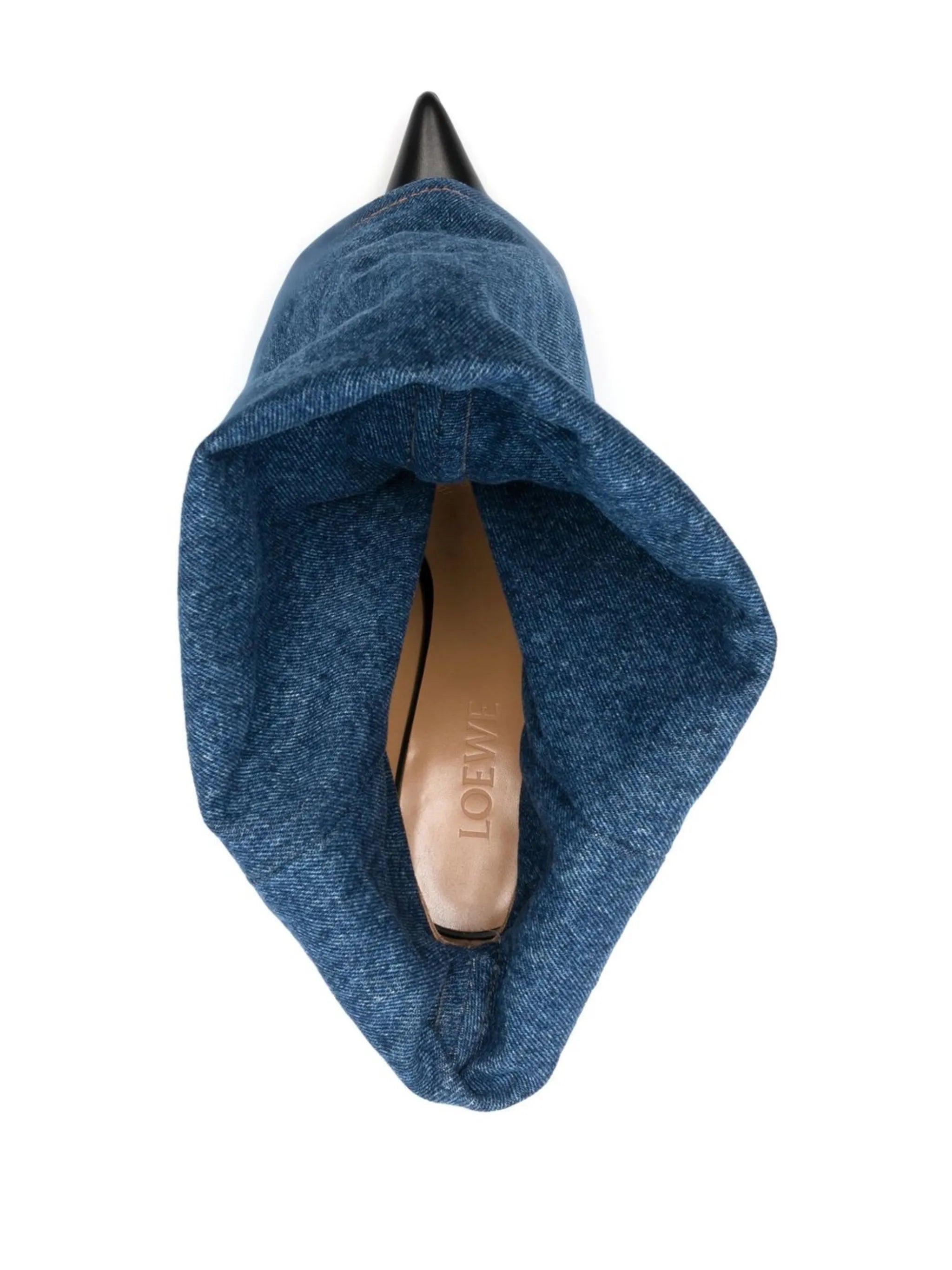 Folded-Denim 90mm ankle boots