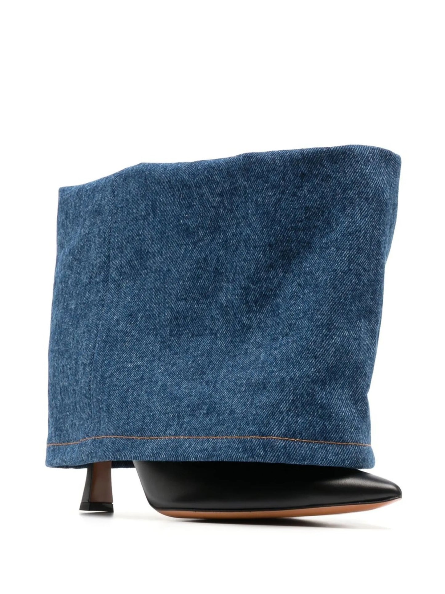 Folded-Denim 90mm ankle boots