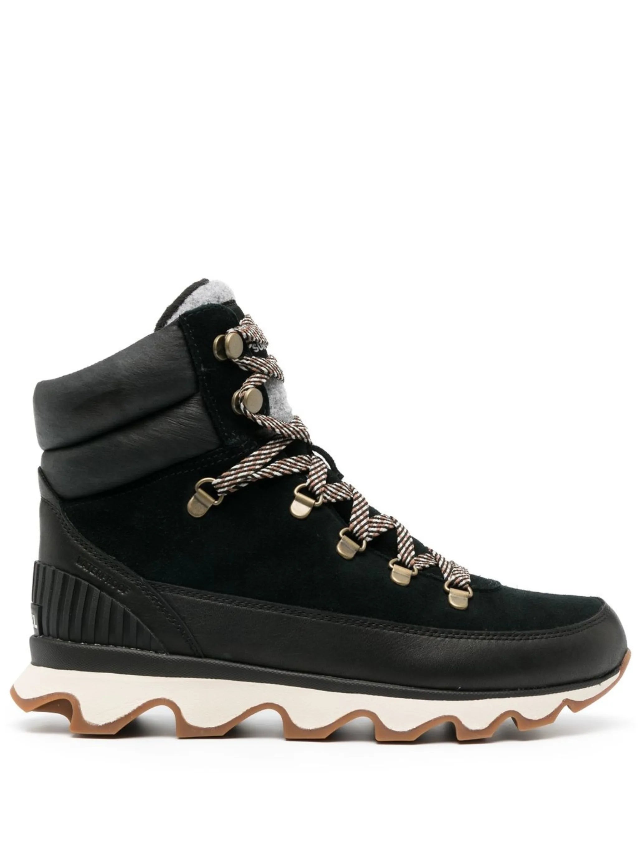 ankle-length lace-up boots