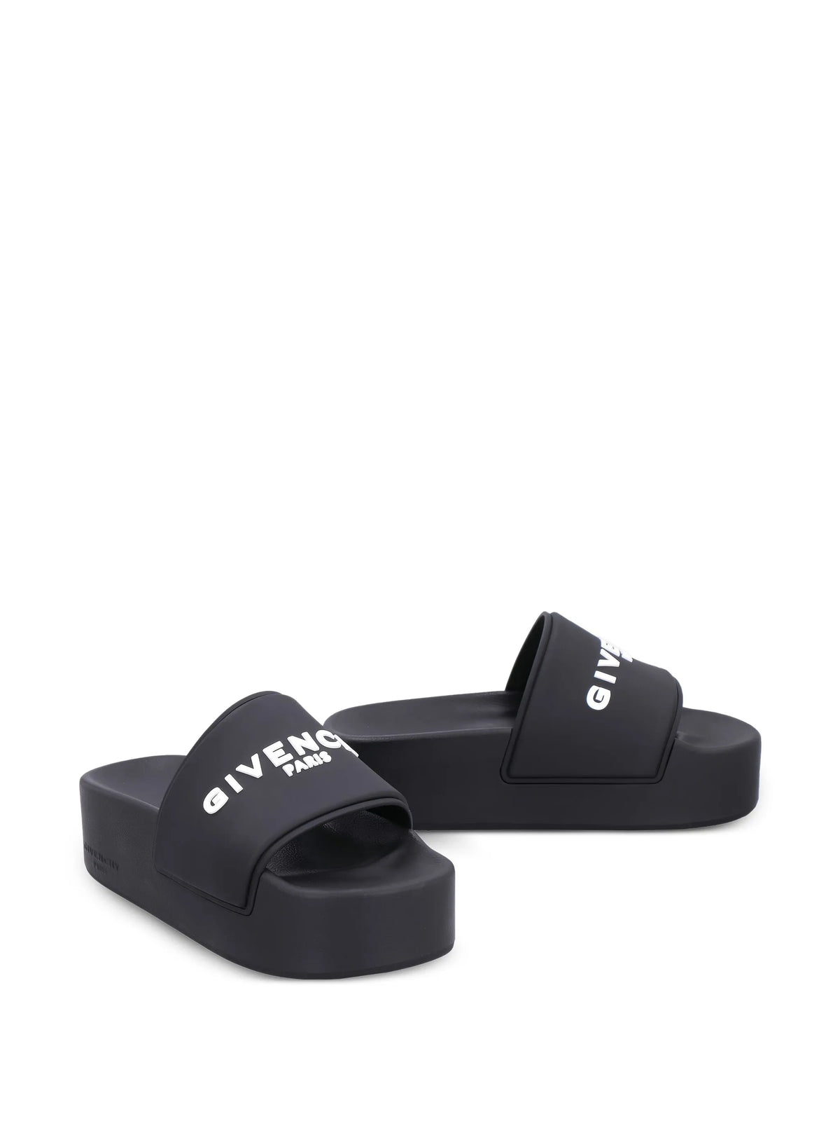 logo-embellished flatform slides